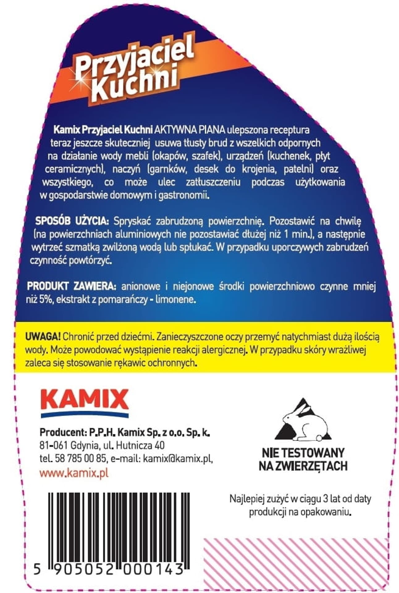 

Aktywna piana KAMIX Przyjaciel Kuchni tłusty brud 500ml