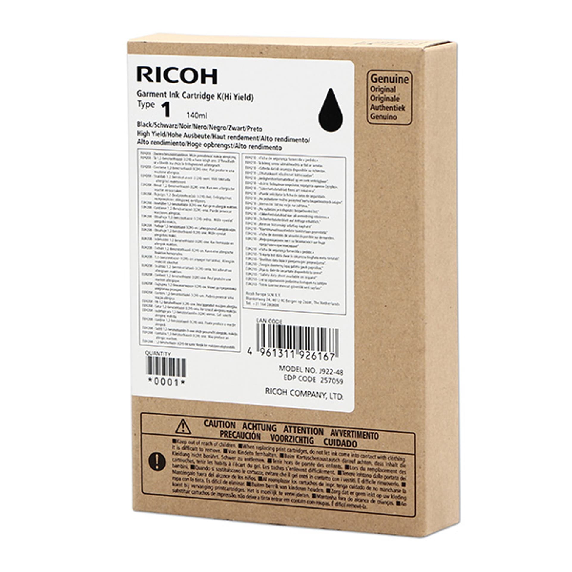 

Ricoh oryginalny ink (DTG) typ 100, black, 600s, 140ml, 257059, Ricoh Ri 100 DTG, Dtg) typ 100/black/600s/140ml/257059/ricoh ri 100 dt