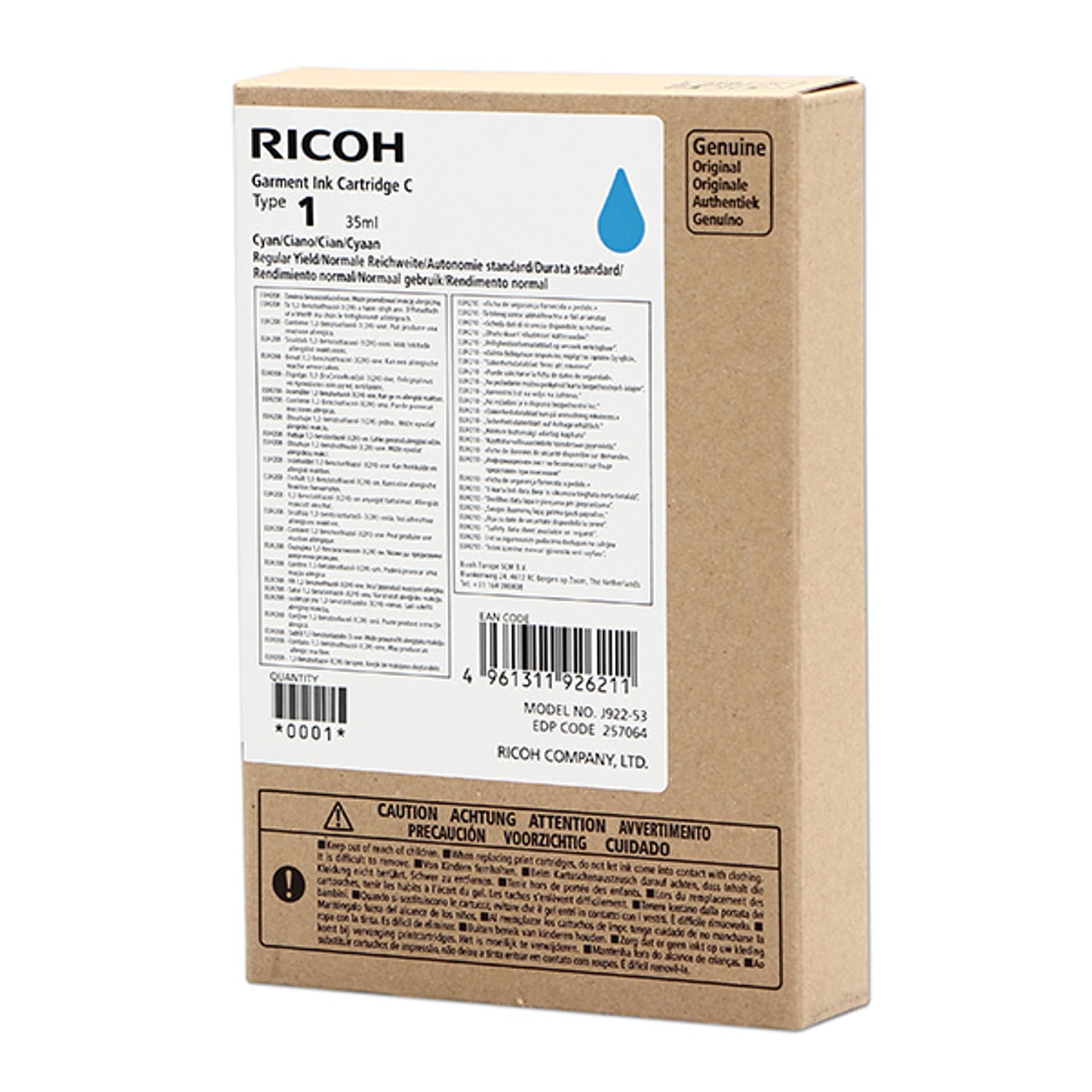 

Ricoh oryginalny ink (DTG) typ 100, cyan, 150s, 35ml, 257064, Ricoh Ri 100 DTG, Dtg) typ 100/cyan/150s/35ml/257064/ricoh ri 100 dt