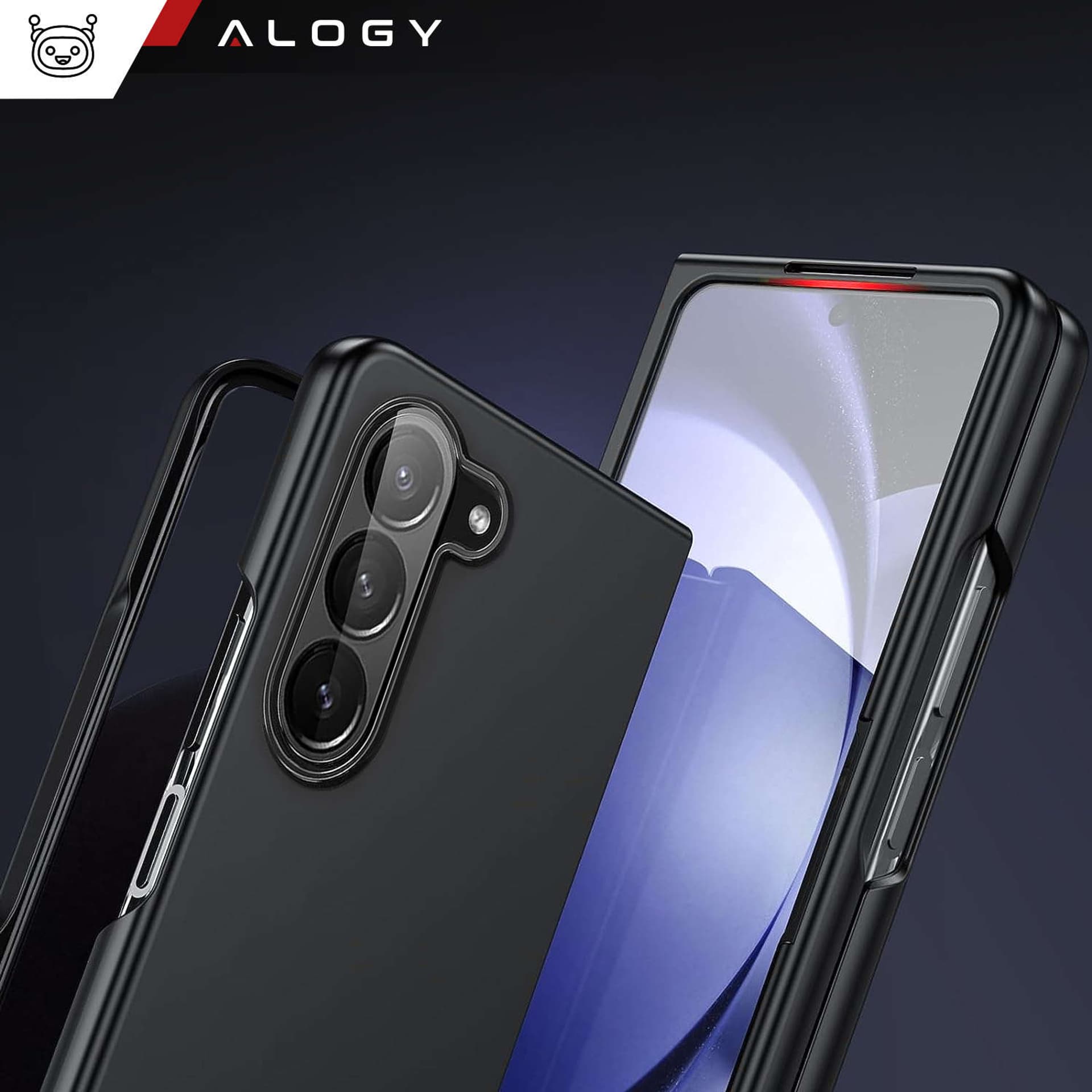 

Etui do Samsung Galaxy Z Fold 5 Case Thin Soft Alogy na telefon ochronne matowe Czarny
