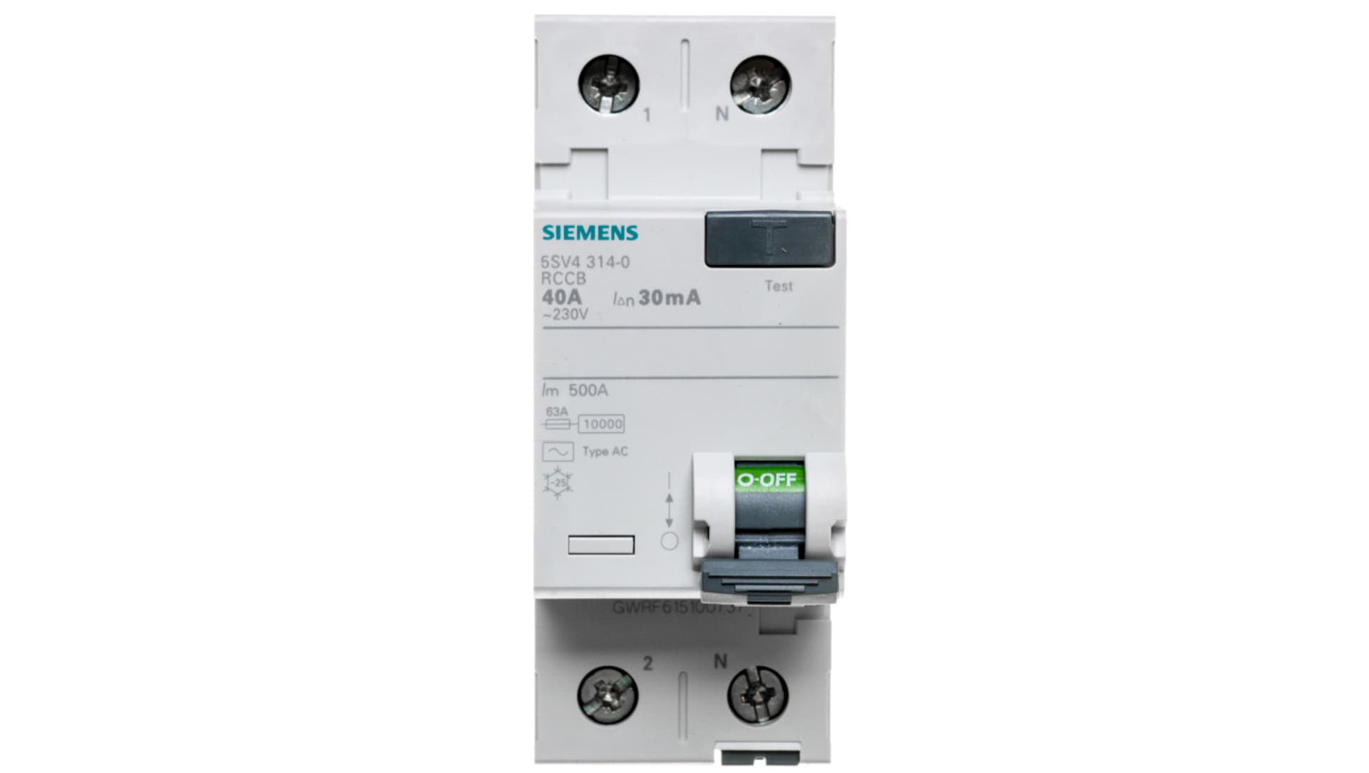 

Wyłącznik różnicowoprądowy 2P 40A 0,03A Typ AC 30mA 230V SENTRON 5SV4314-0
