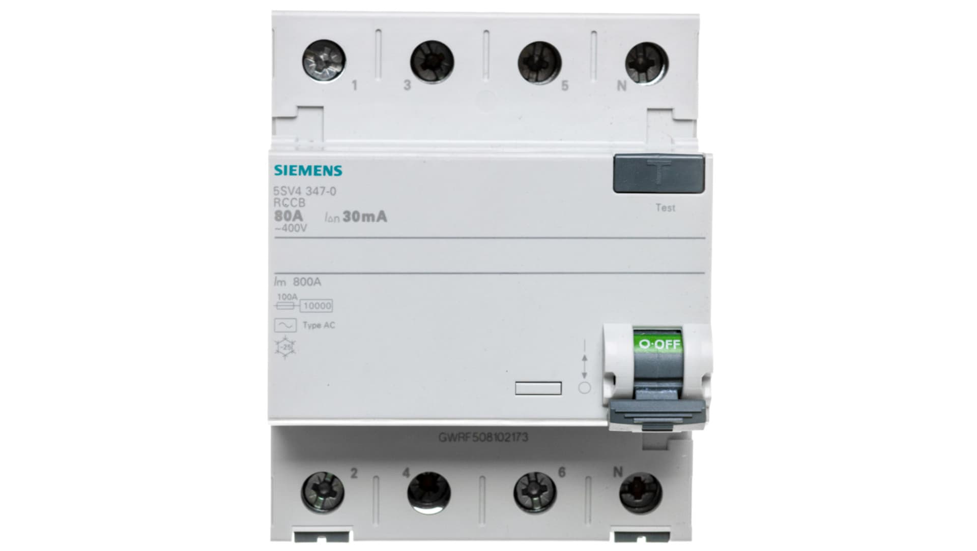

Wyłącznik różnicowoprądowy 4P 80A 0,03A Typ AC 30mA 400V SENTRON 5SV4347-0
