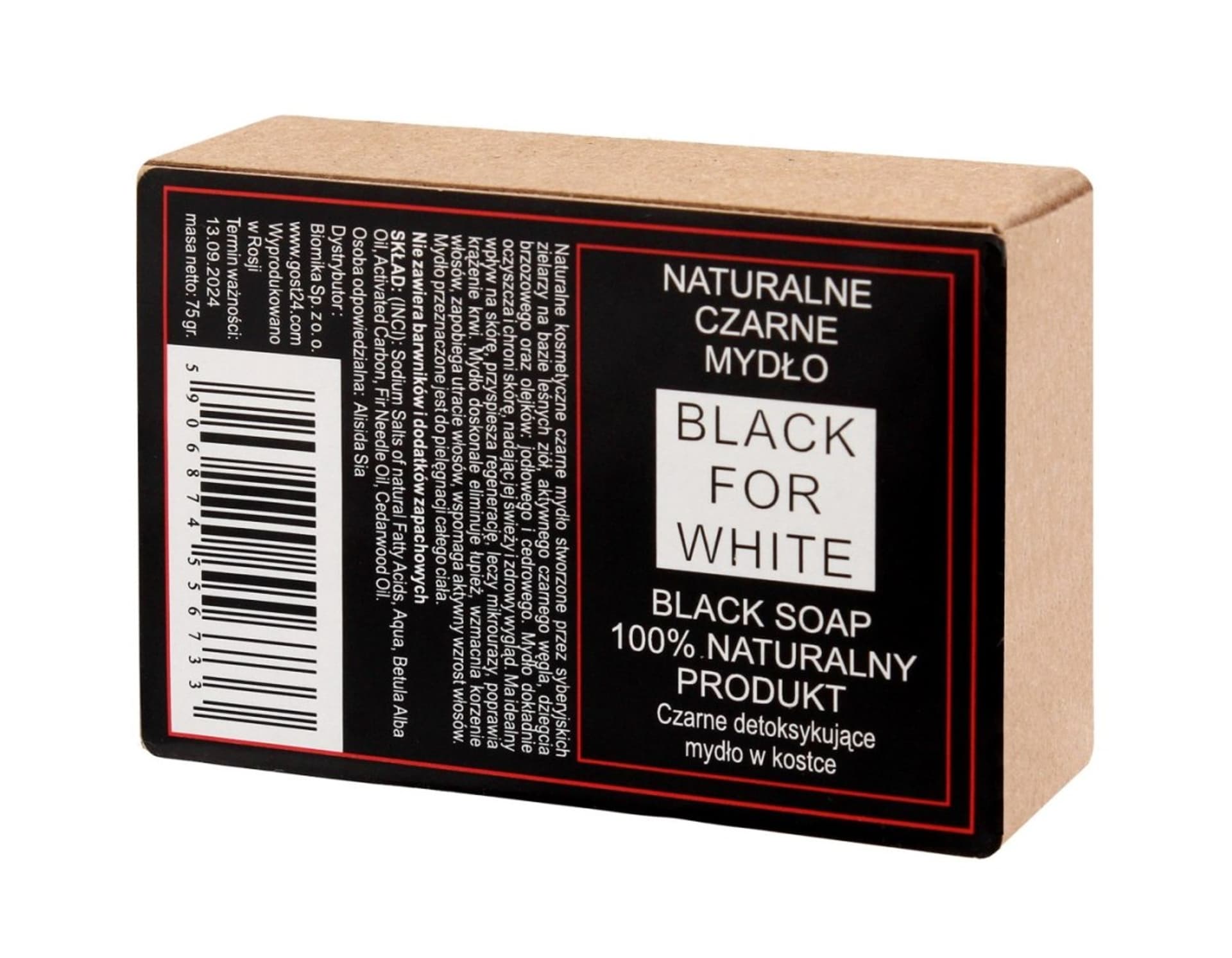 

Black for White Naturalne Mydło Czarne 75g