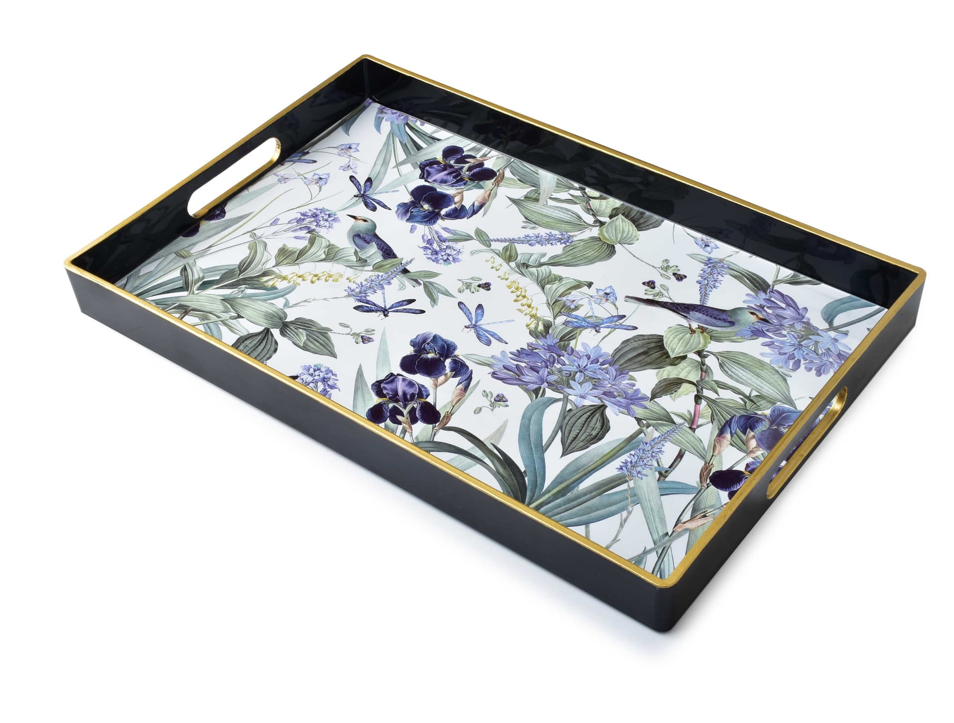 

BLANCHE FLOWERS Taca dekoracyjna 40x26xh3,5cm niebieski ptak