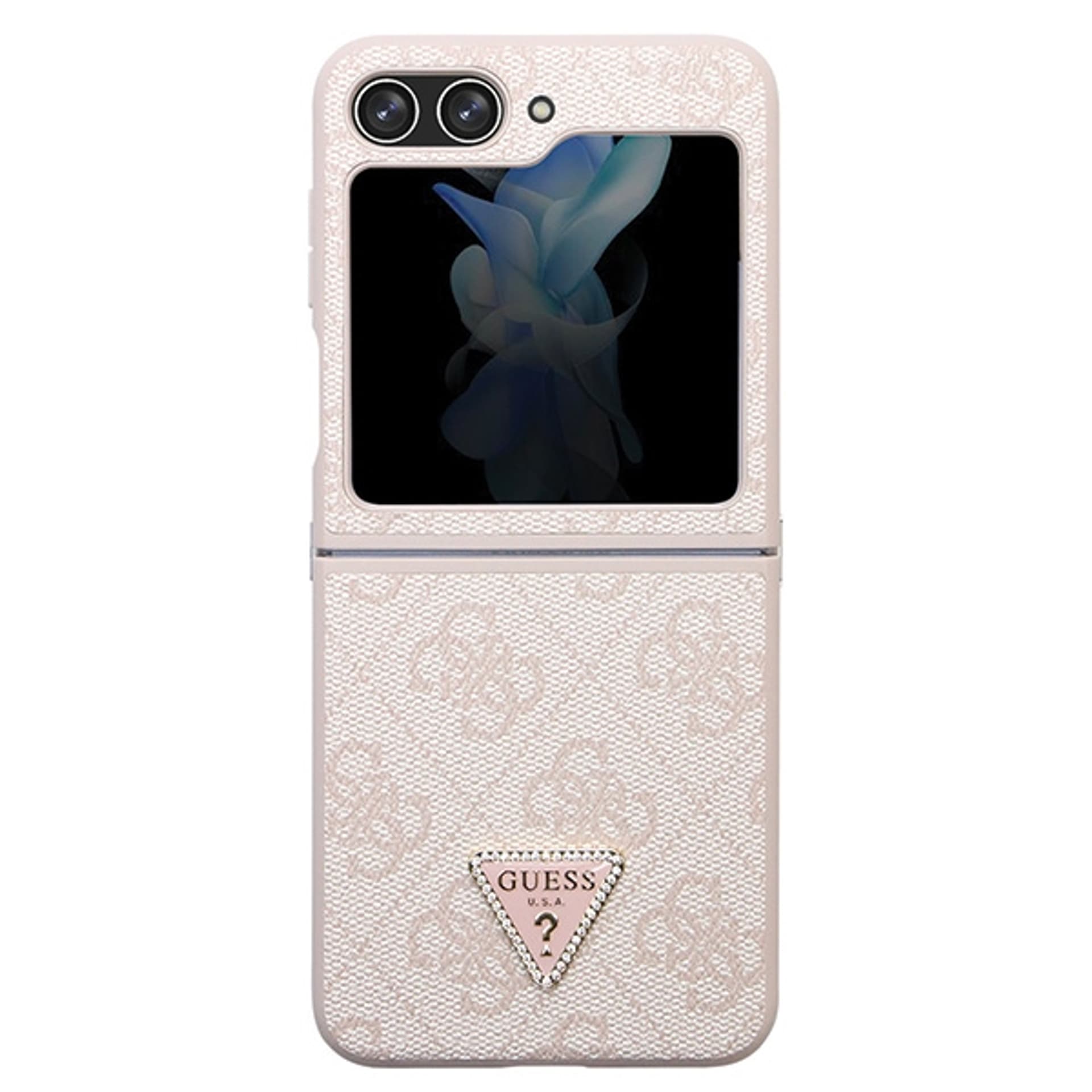 

Guess GUHCZF5P4TDPP F731 Z Flip5 różowy/pink hardcase Leather 4G Triangle Strass