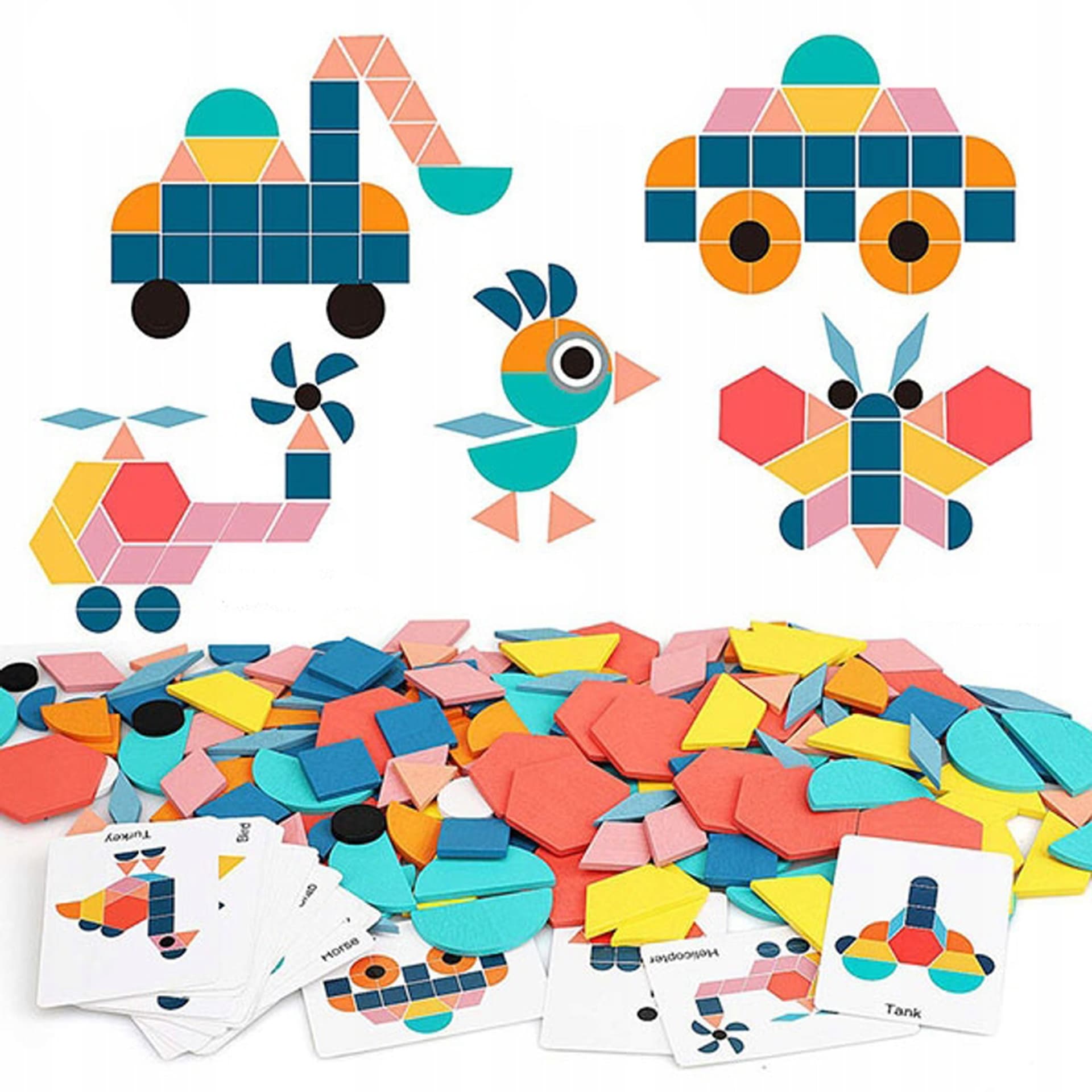 

UKŁADANKA KLOCKI PUZZLE DREWNIANE MONTESSORI 180 el.