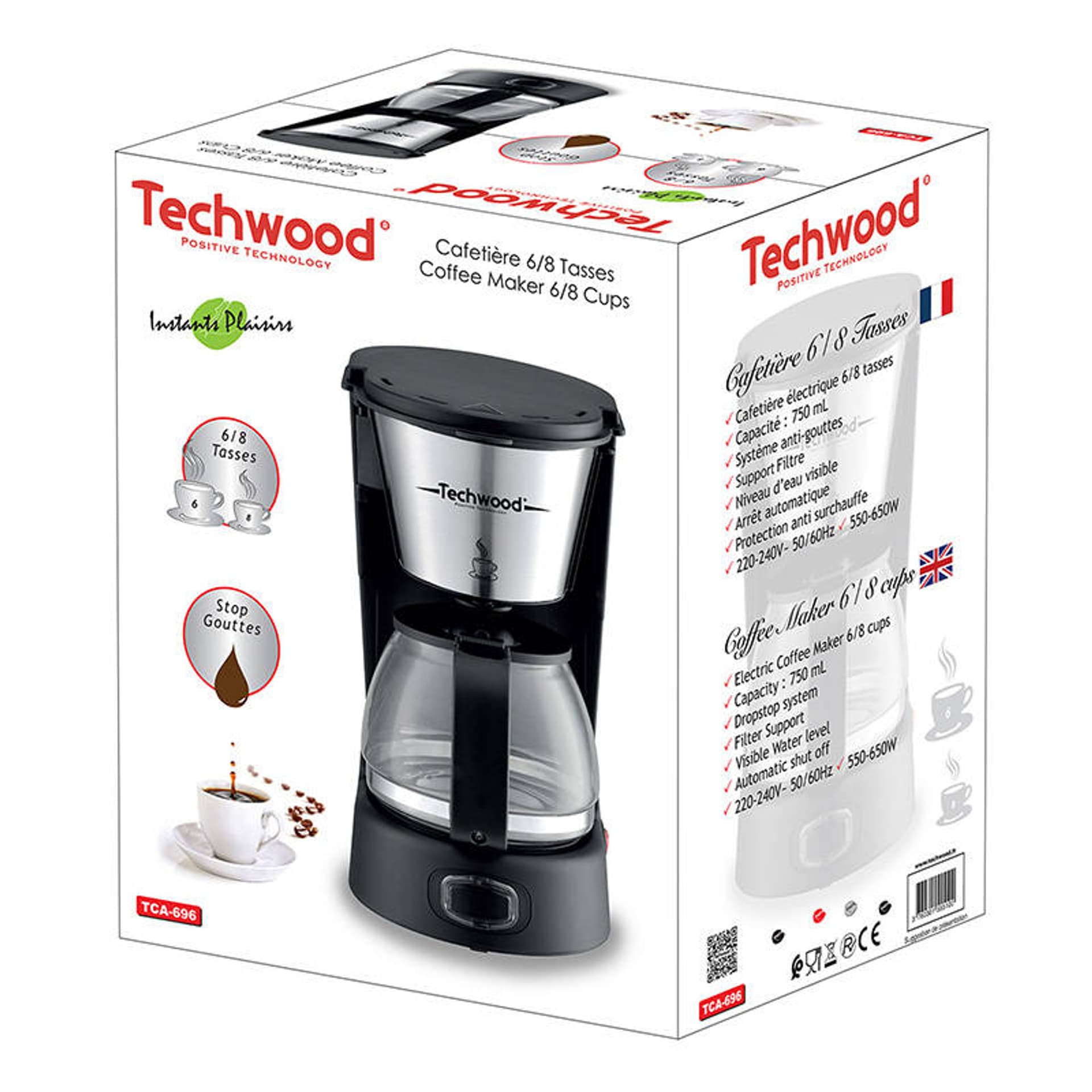 

Przelewowy ekspres do kawy Techwood TCA-696 (czarny)