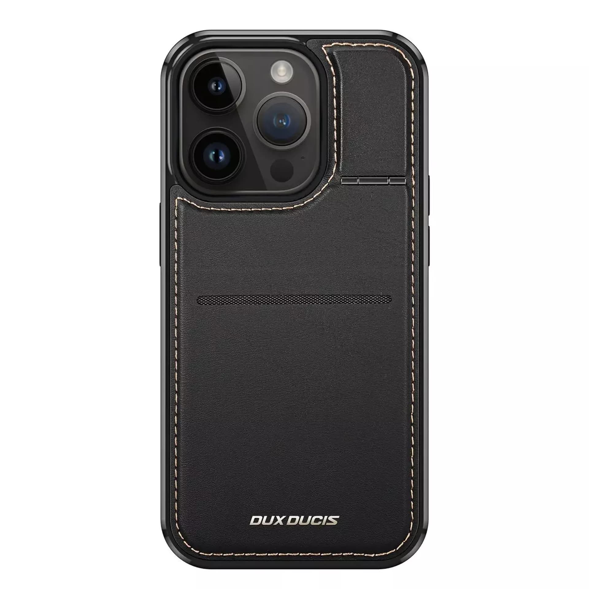 

Etui portfel z podstawką 3w1 do iPhone 15 Pro Max MagSafe blokada RFID Dux Ducis Rafi Mag - czarne