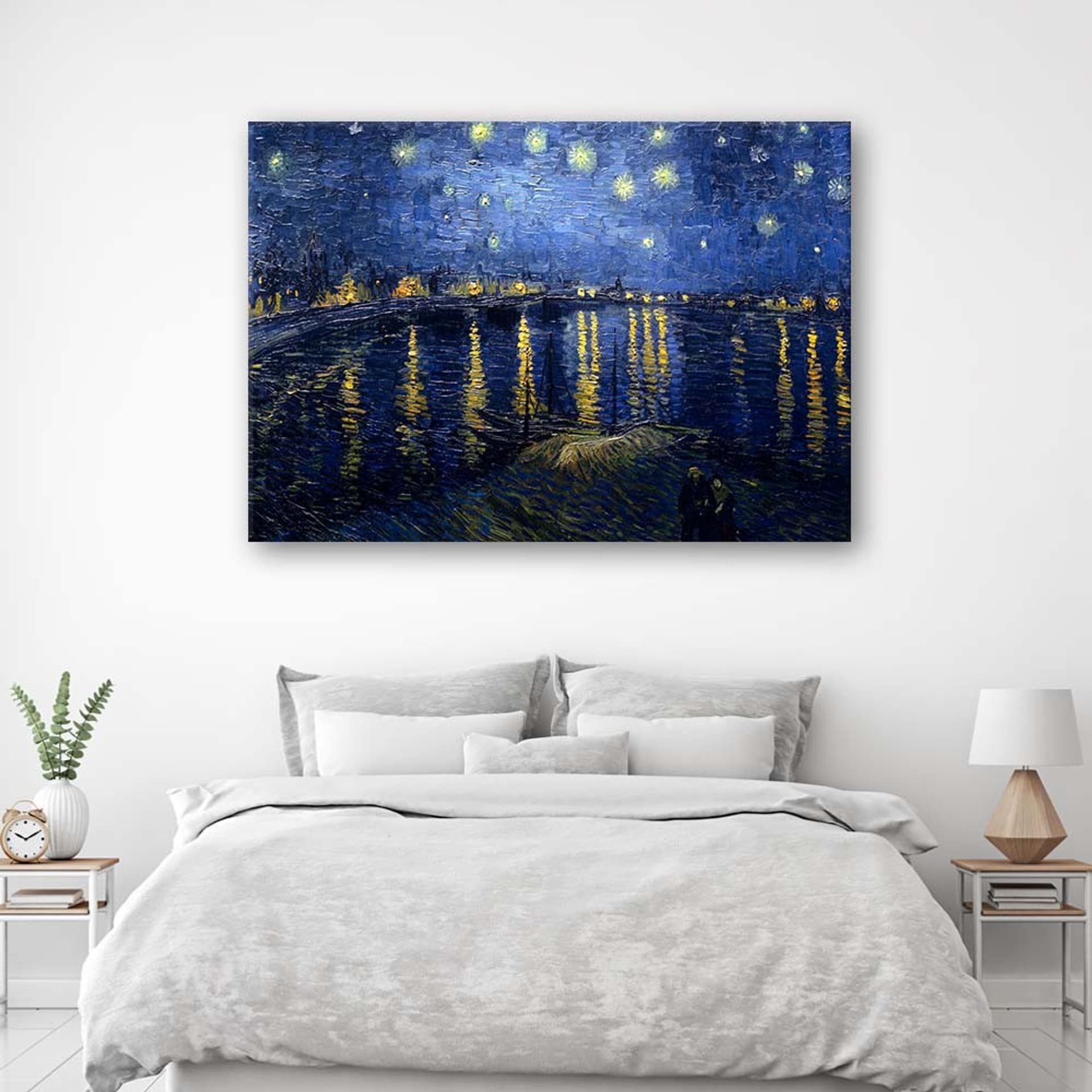 

Obraz Deco Panel, Gwiaździsta noc nad Rodanem - V. van Gogh reprodukcja (Rozmiar 60x40)