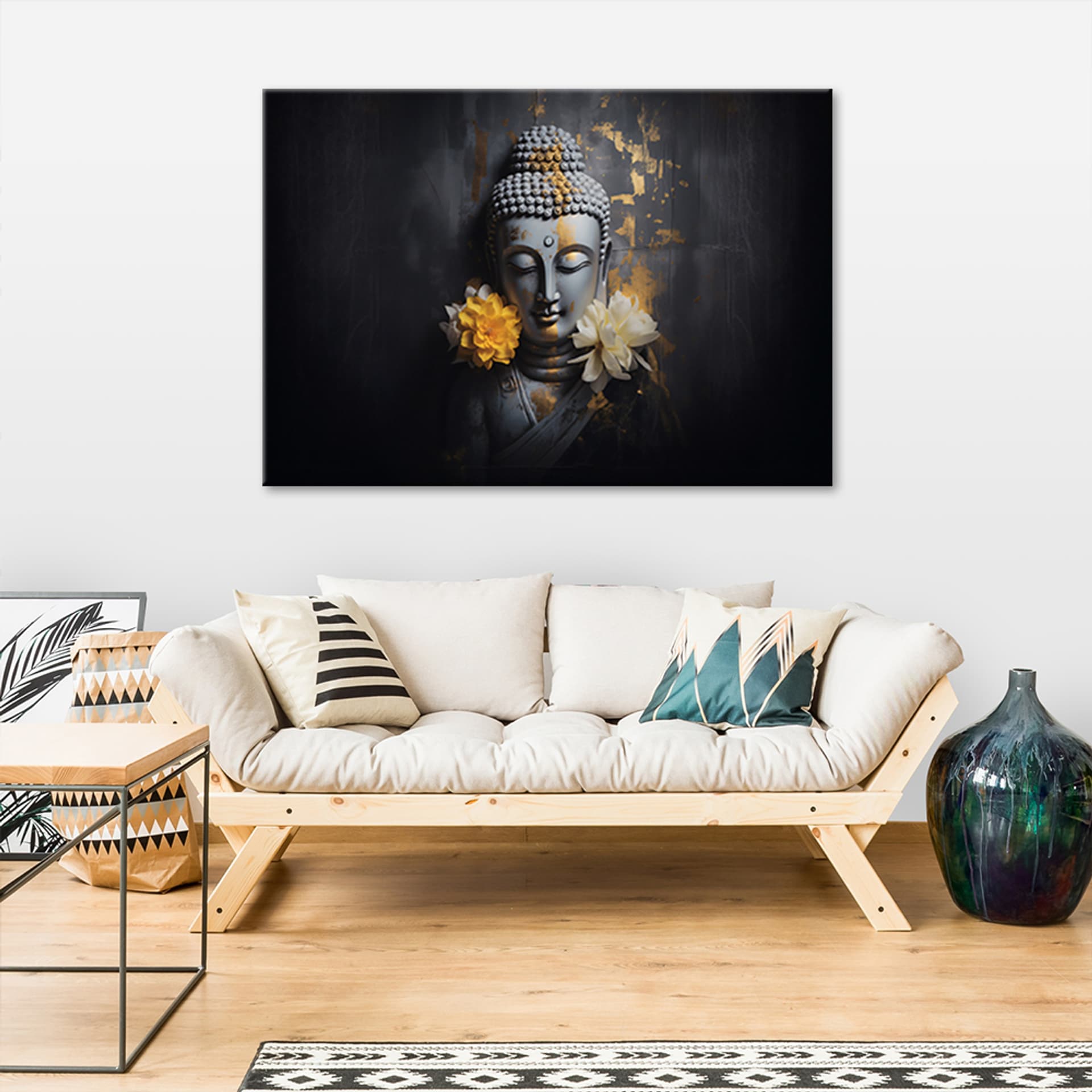 

Obraz Deco Panel, Szary budda i kwiaty (Rozmiar 100x70)