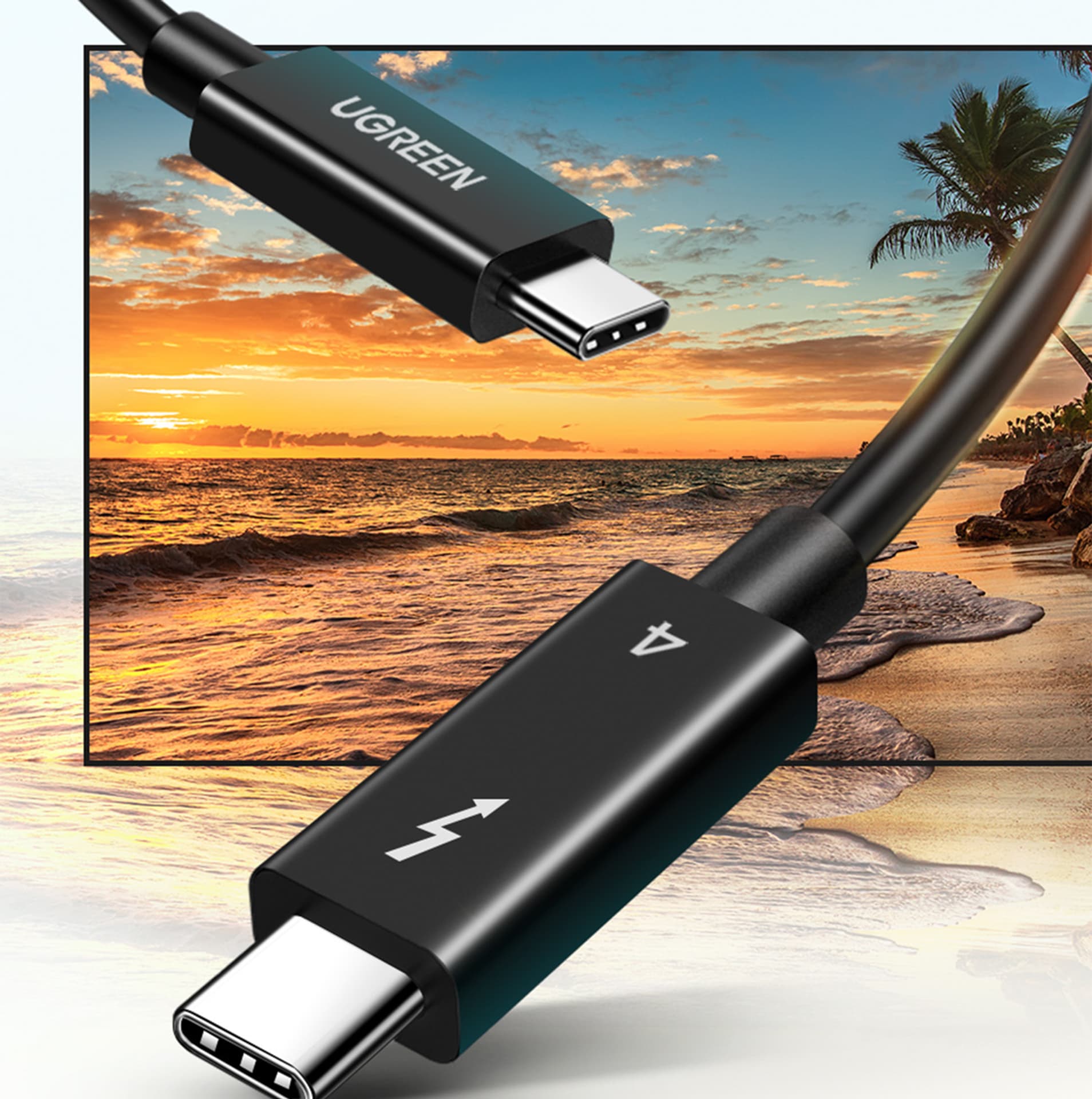 

Kabel przewód dwie wtyczki USB-C męski 0.8m - czarny