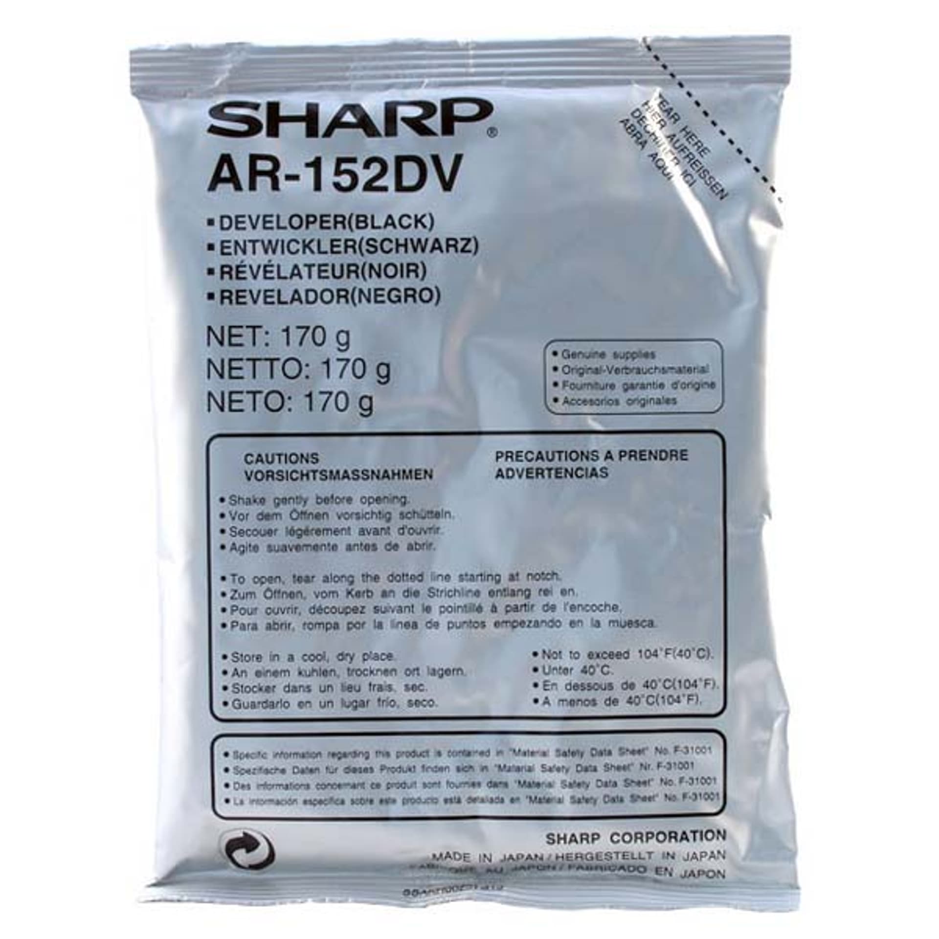 

Sharp oryginalny developer AR-152DV, 25000s, Sharp AR-121E, 122E, 151, 153, 156, 5012, 5415