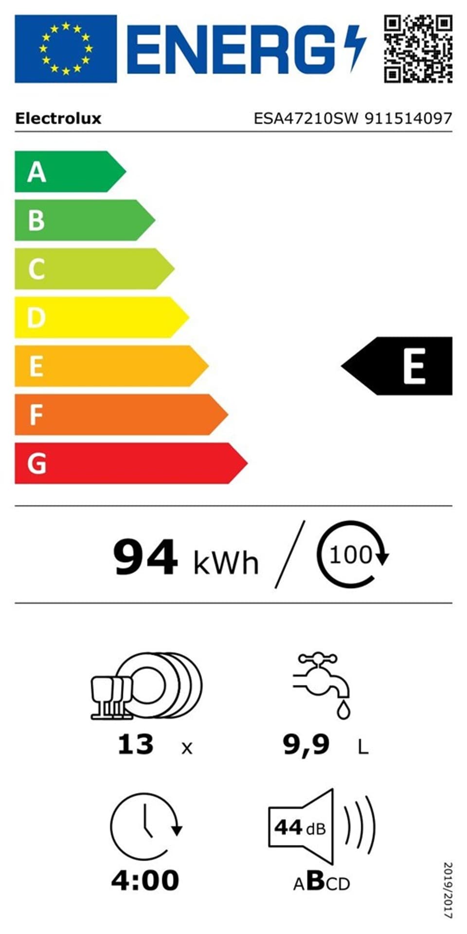 

Zmywarka ELECTROLUX ESA47210SW