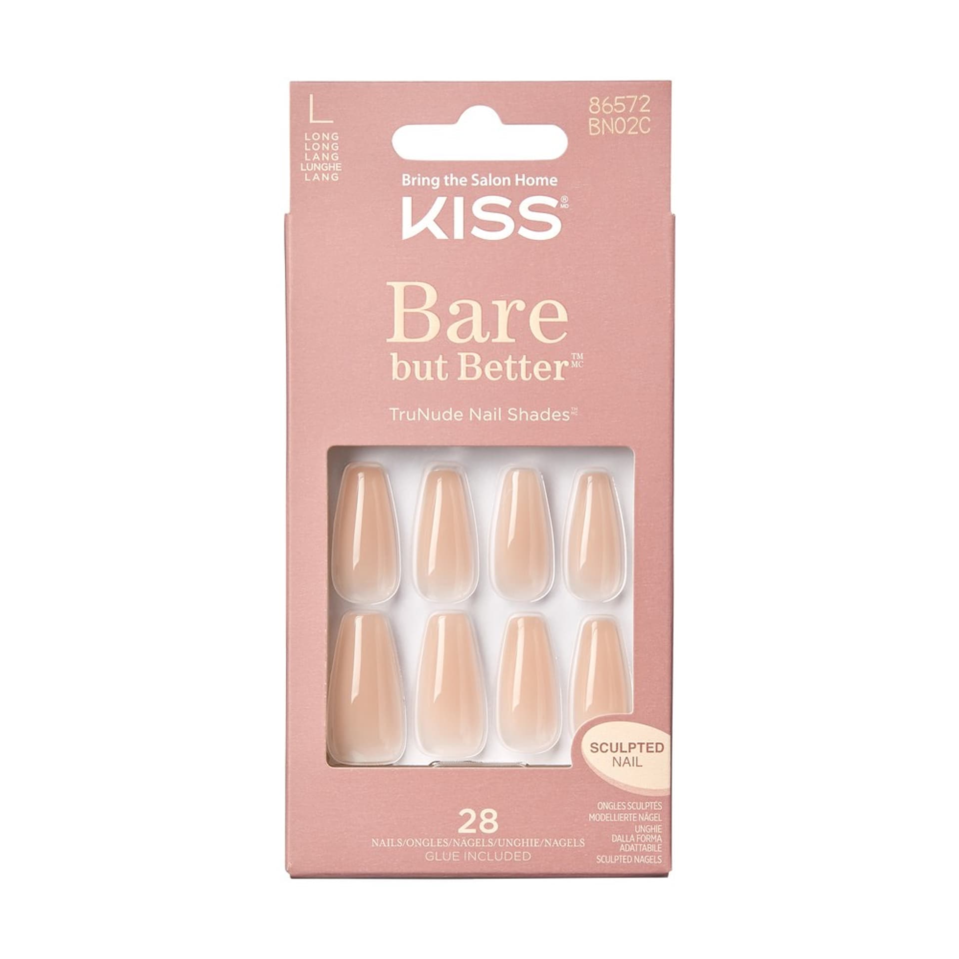 

KISS Sztuczne Paznokcie Bare But Better - nude (rozmiar L) 1op.(28szt)