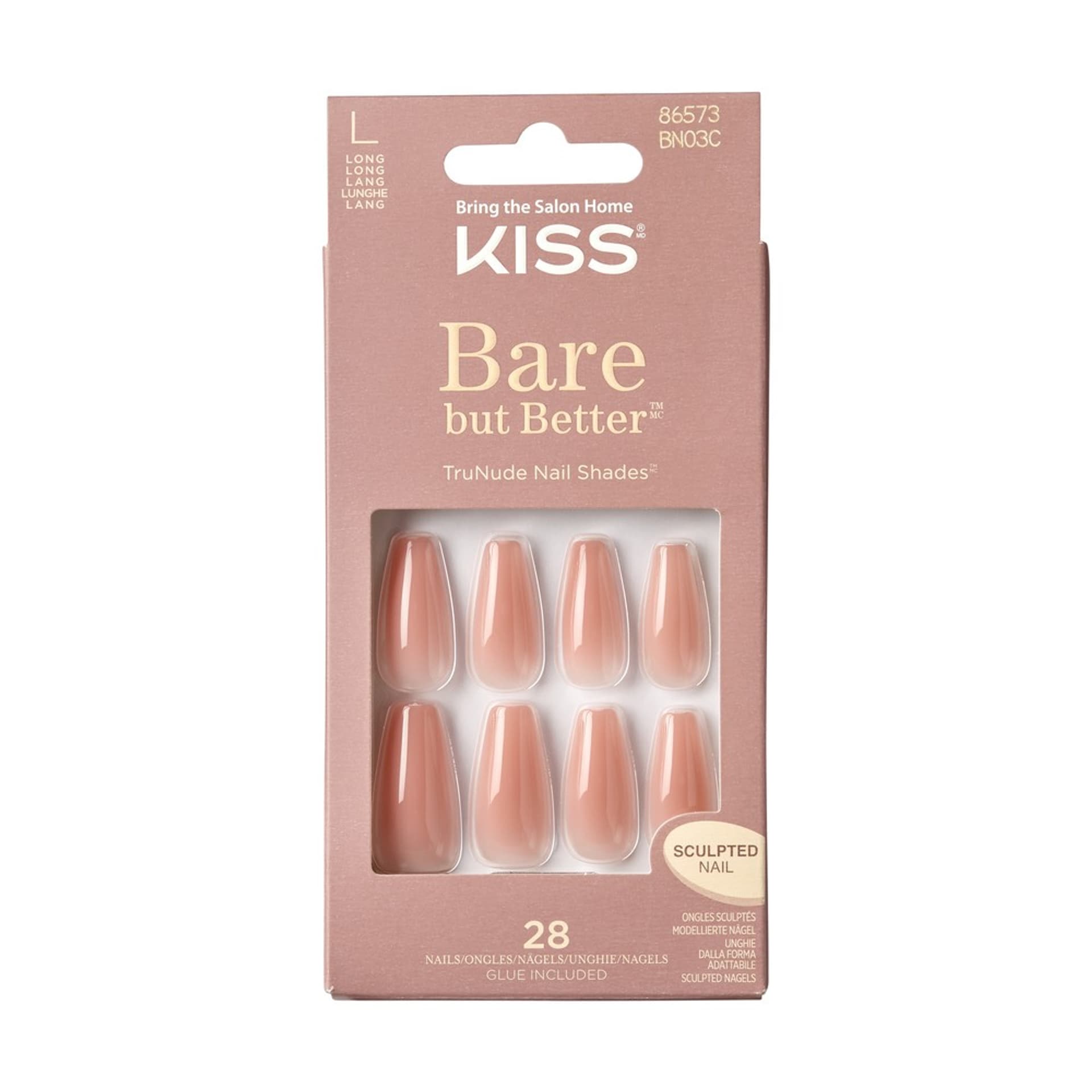 

KISS Sztuczne Paznokcie Bare But Better - nude glow (rozmiar L) 1op.(28szt)