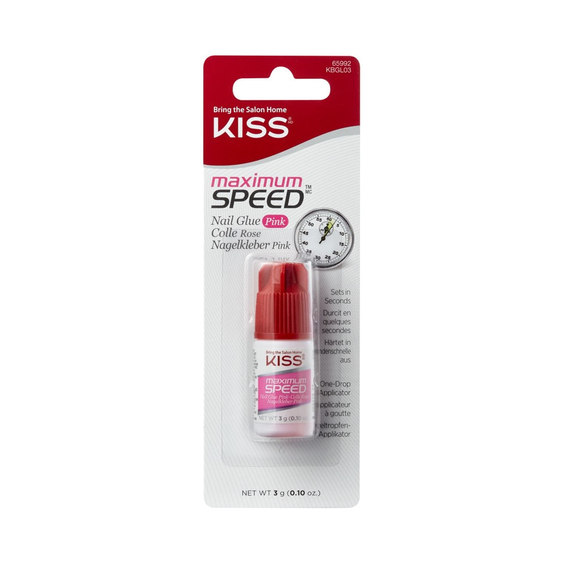 

KISS Szybkoschnący Klej do paznokci Maximum Speed - różowy 3g