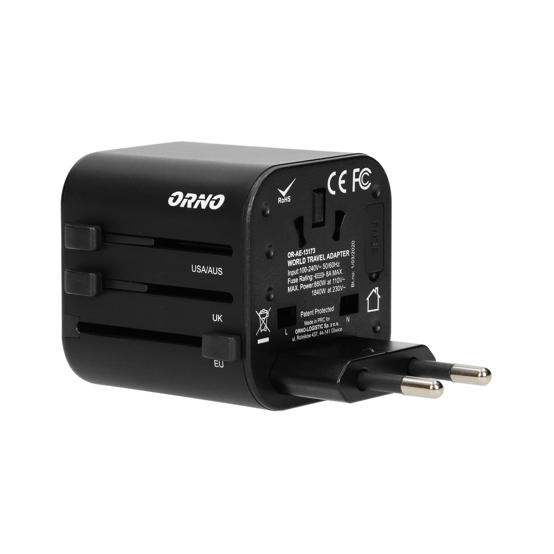 

GOworld uniwersalny adapter podróżny do ponad 200 krajów świata, 100-240V, 8A