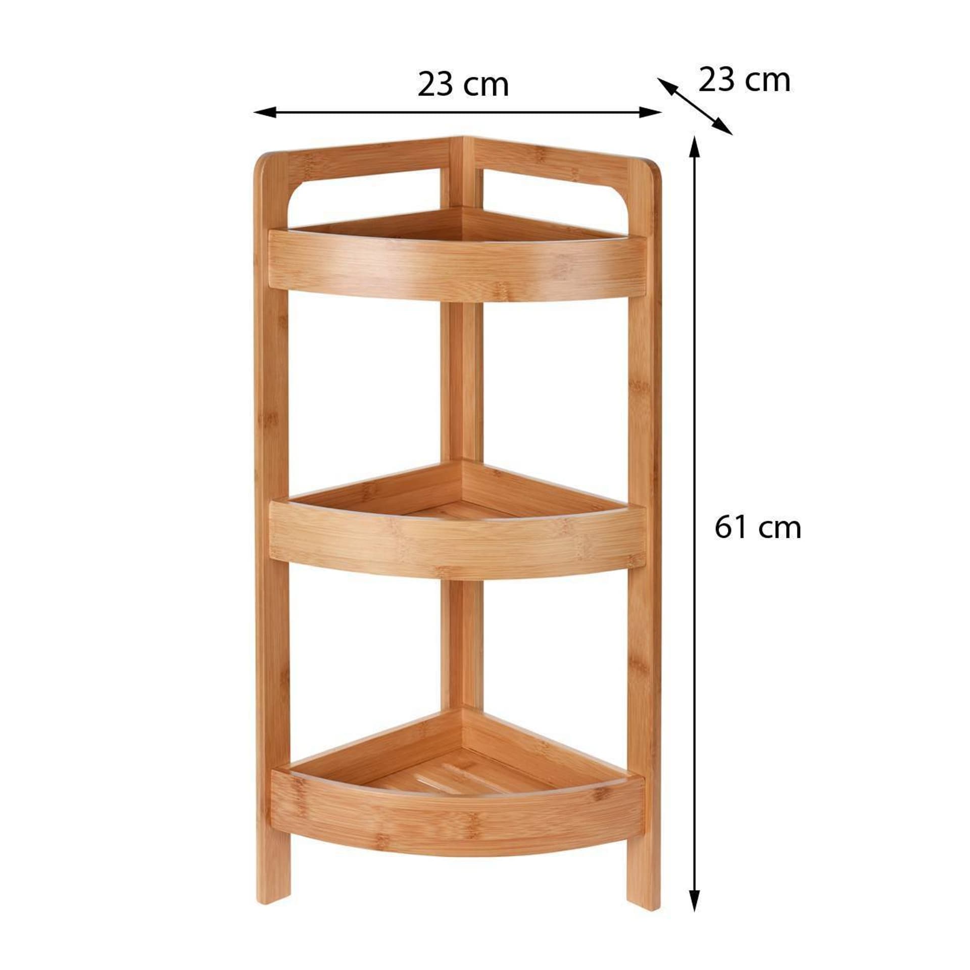 

Regał łazienkowy narożny bambus 61 cm