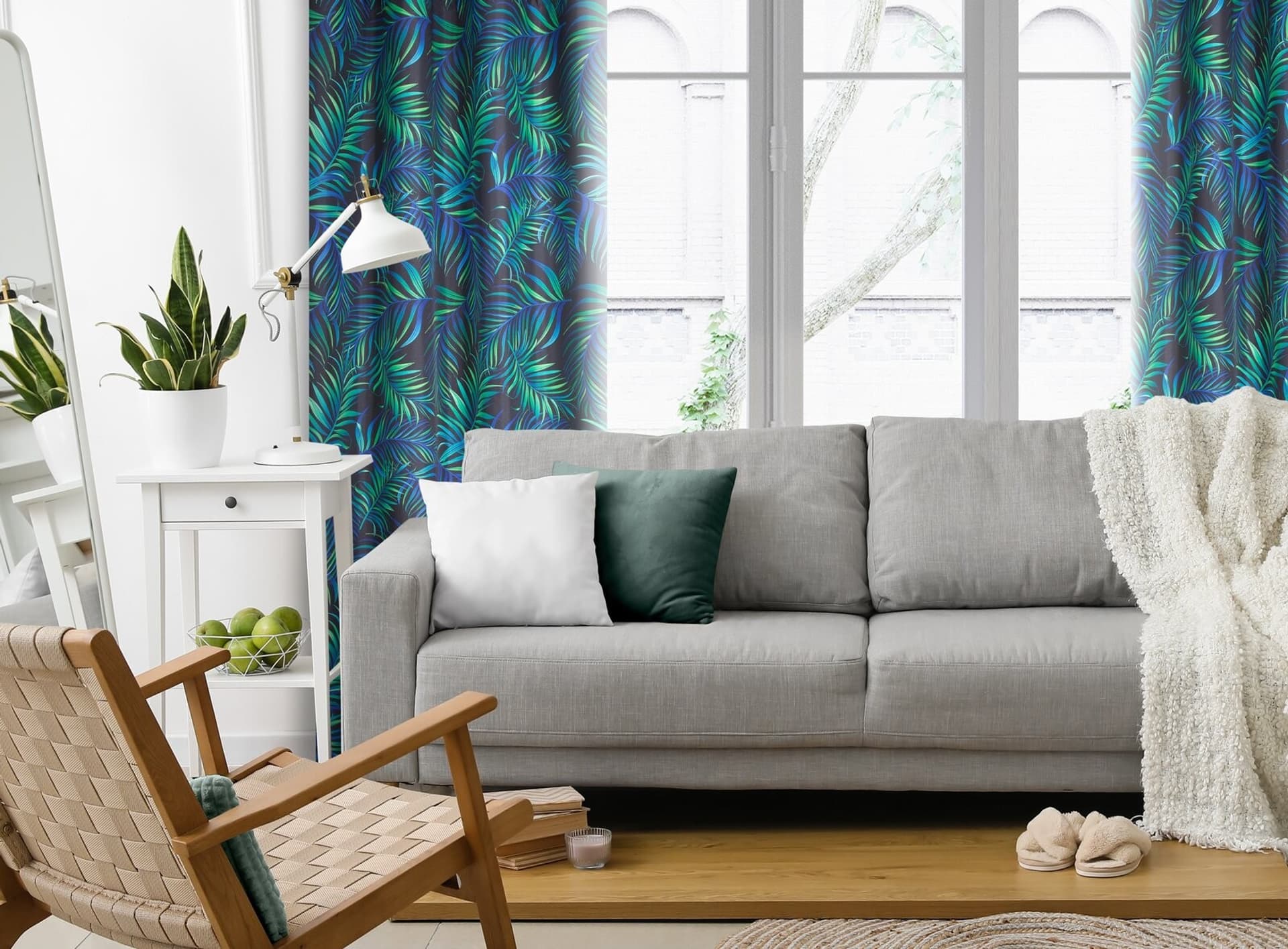 

Zasłona PALMS 140x250 cm czarna palmy