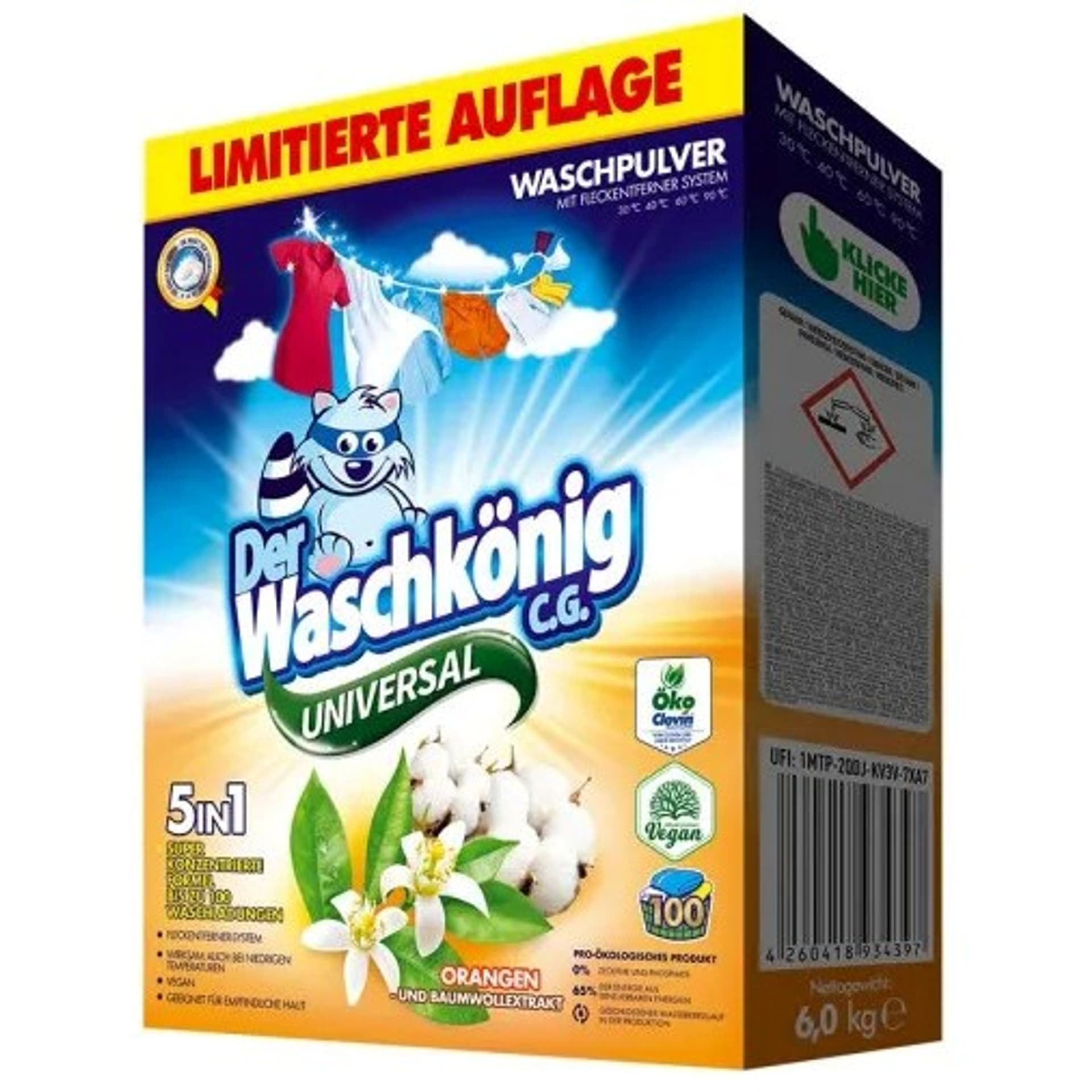 

Der Waschkonig Universal Orange Proszek do Prania 6 kg DE