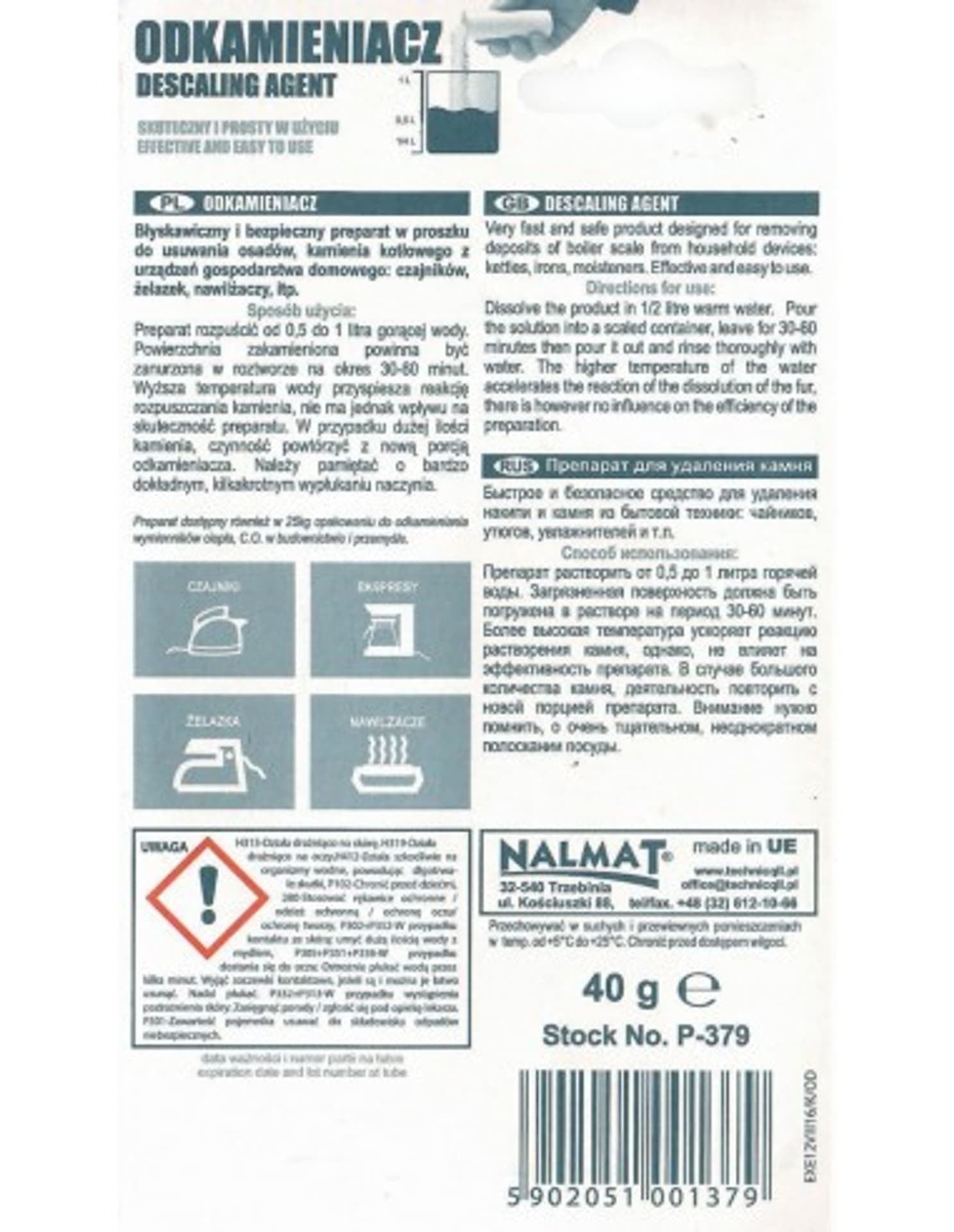 

ODKAMIENIACZ W PROSZKU P-379 TECHNICQLL 40g