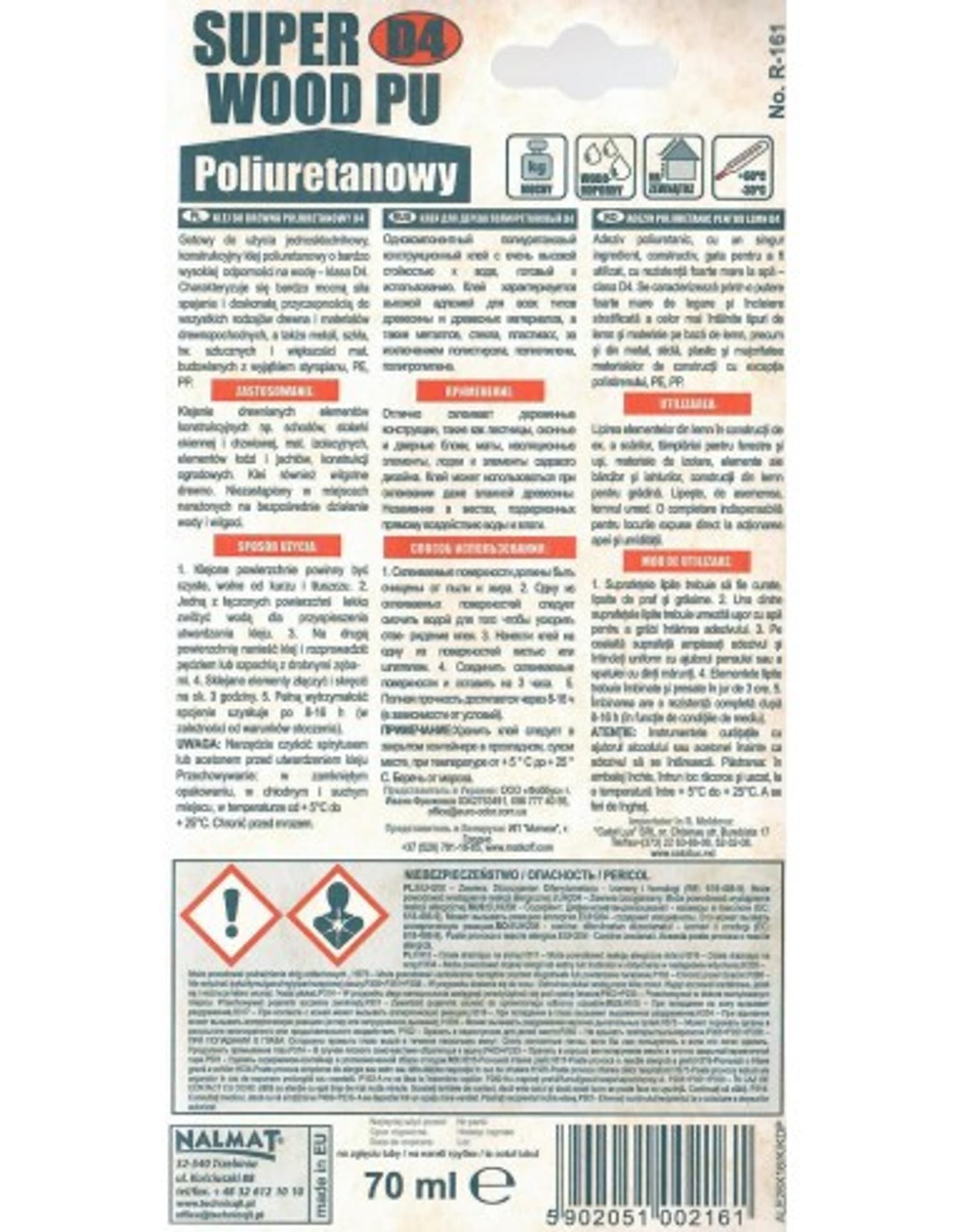 

KLEJ DO DREWNA POLIURETANOWY D4 R-161 TECHNICQLL 70ML