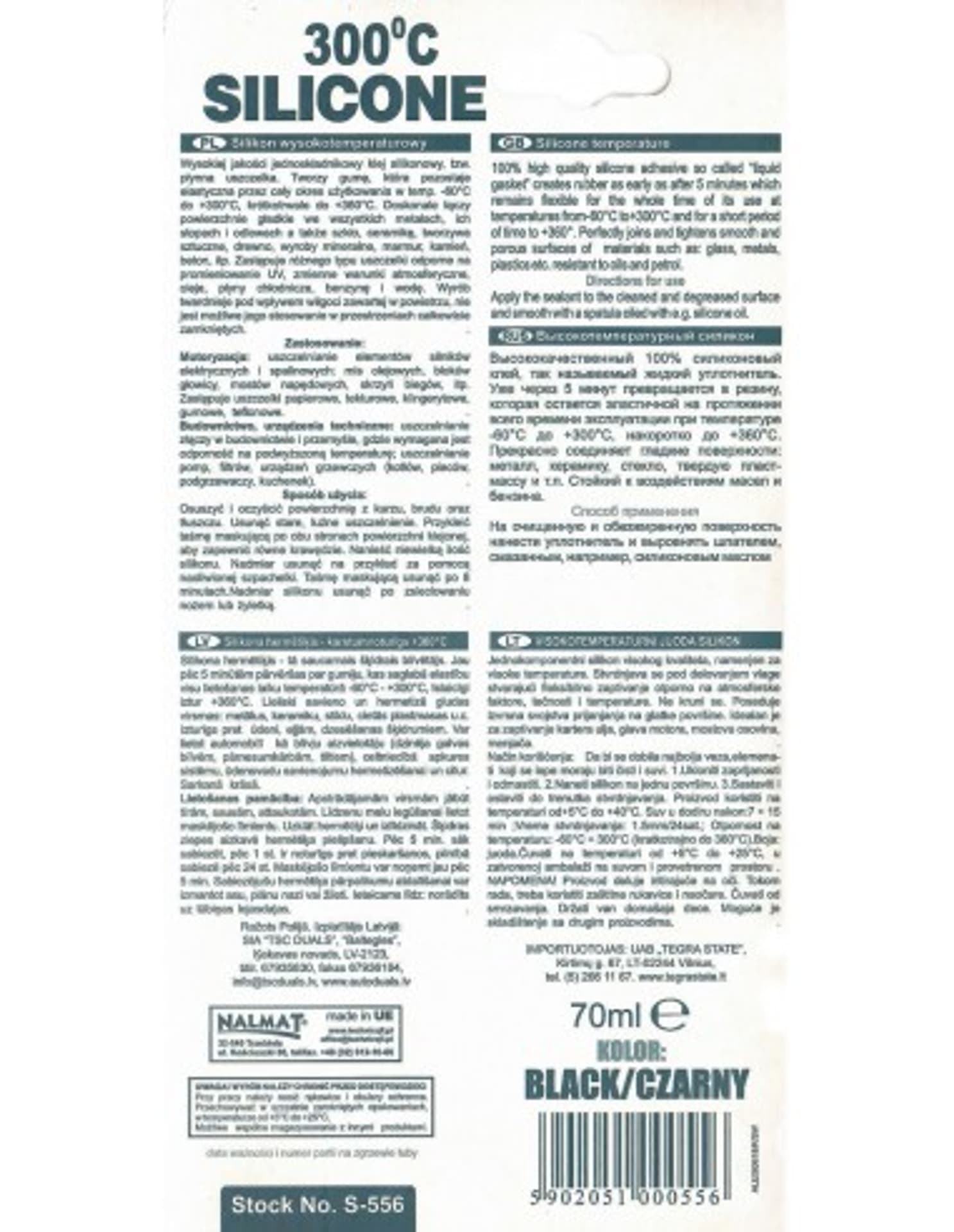 

SILIKON WYSOKOTEMPERATUROWY HERMETIC CZARNY S-556 70ML