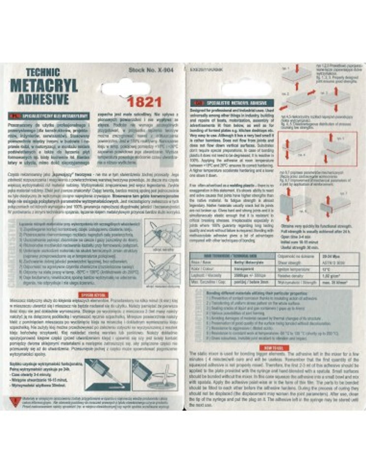 

KLEJ METAKRYLOWY BEZBARWNY X-904 TECHNICQLL 25ML