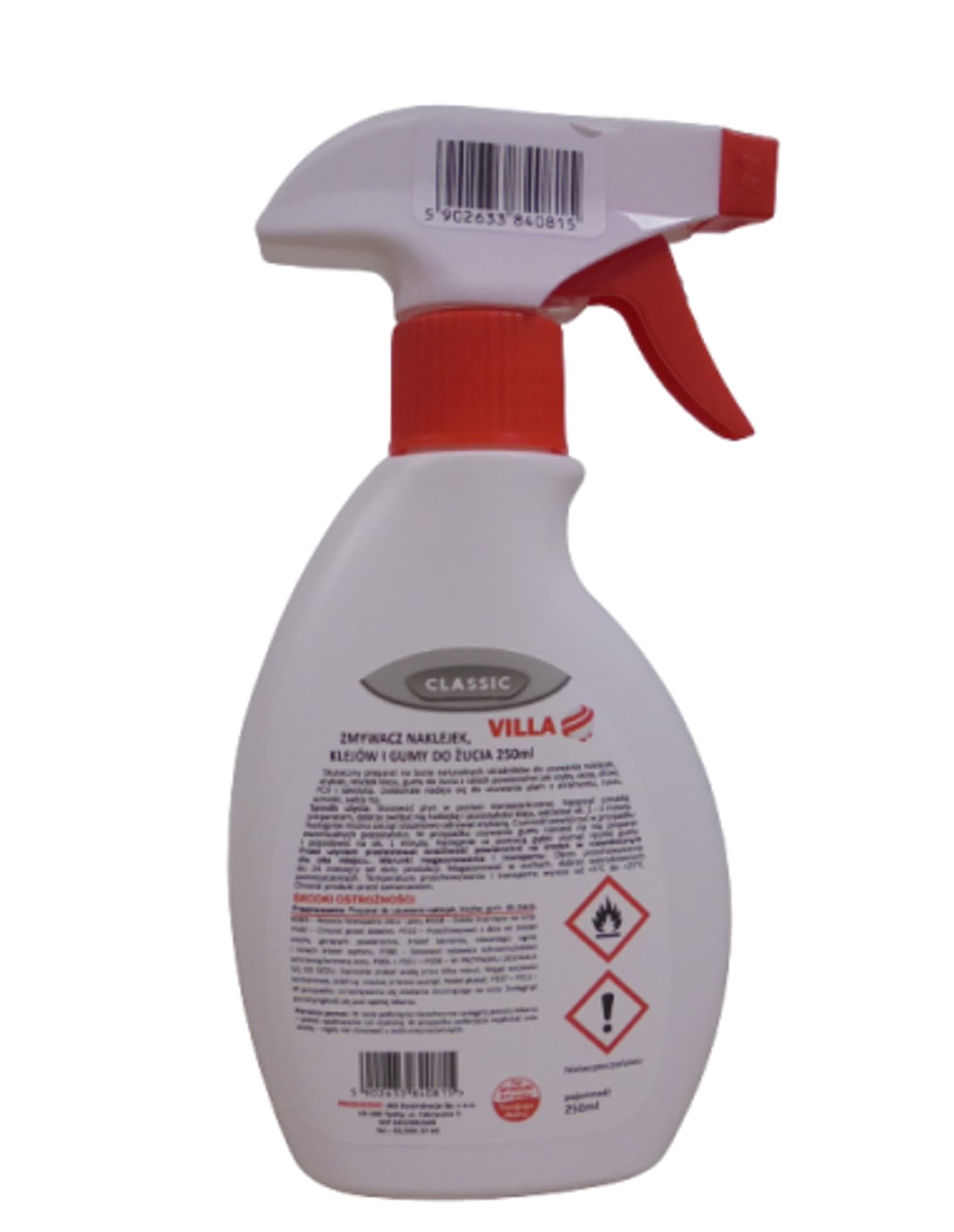 

ZMYWACZ NAKLEJEK KLEJÓW GUMY DO ŻUCIA VILLA 250 ml
