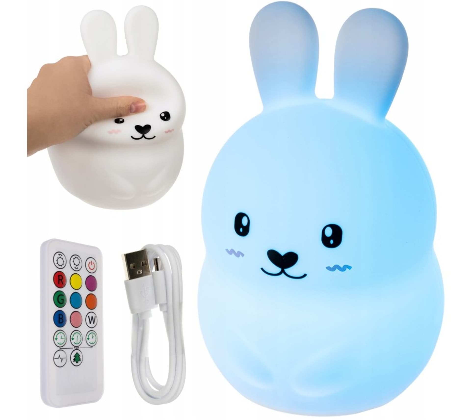 

LAMPKA NOCNA DLA DZIECI KOLOROWA SILIKON LED KRÓLIK