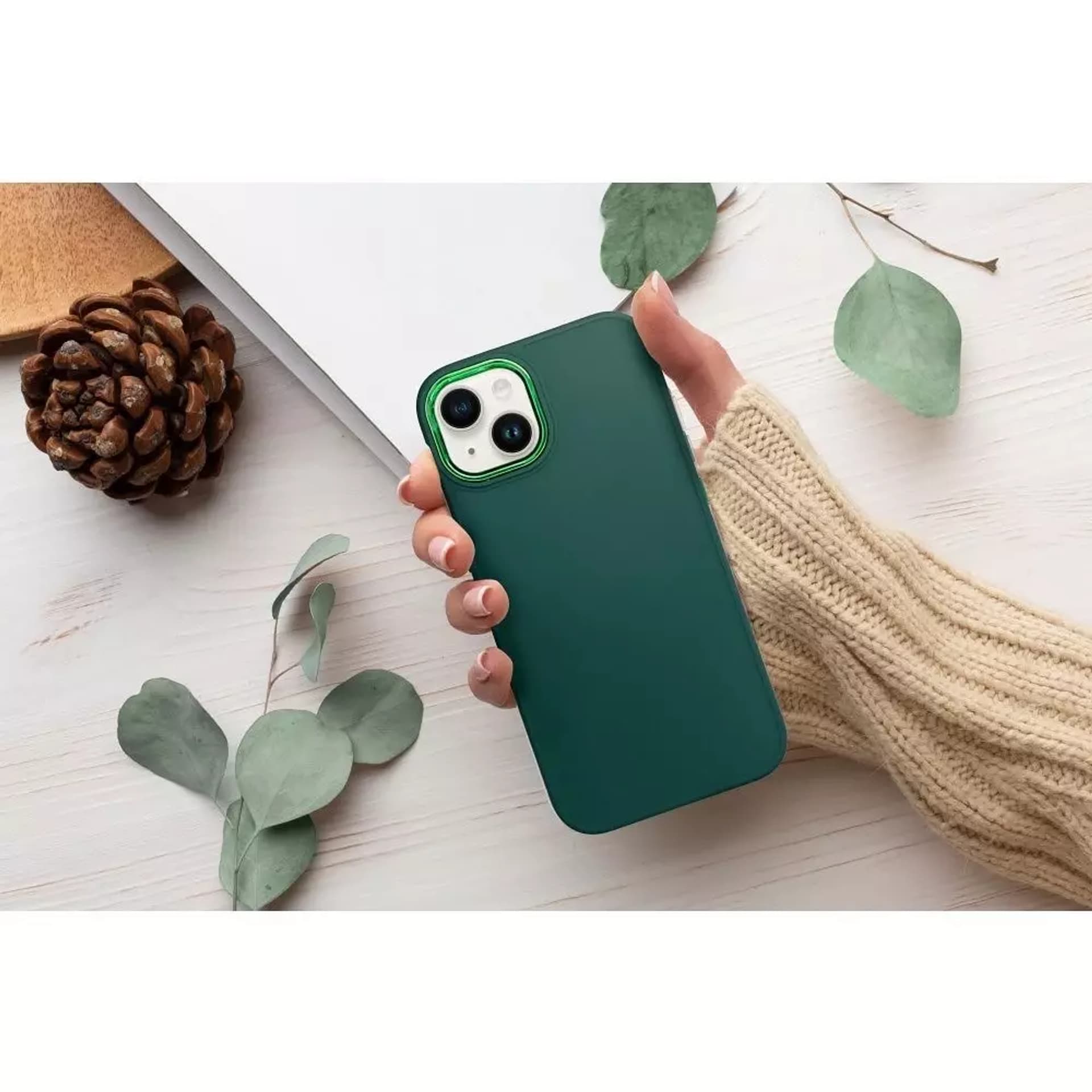 

Etui obudowa ochronna Futerał FRAME do iPhone 15 Plus zielony