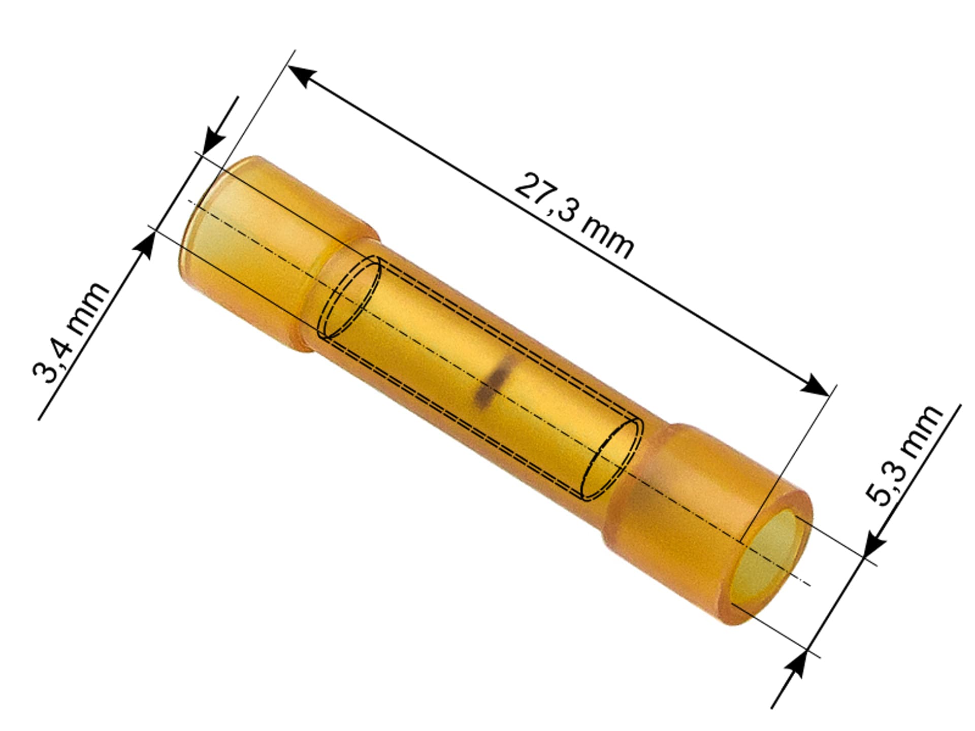 

43-093# Konektor izol.łącz.27,3/5,3/3,4 żółty