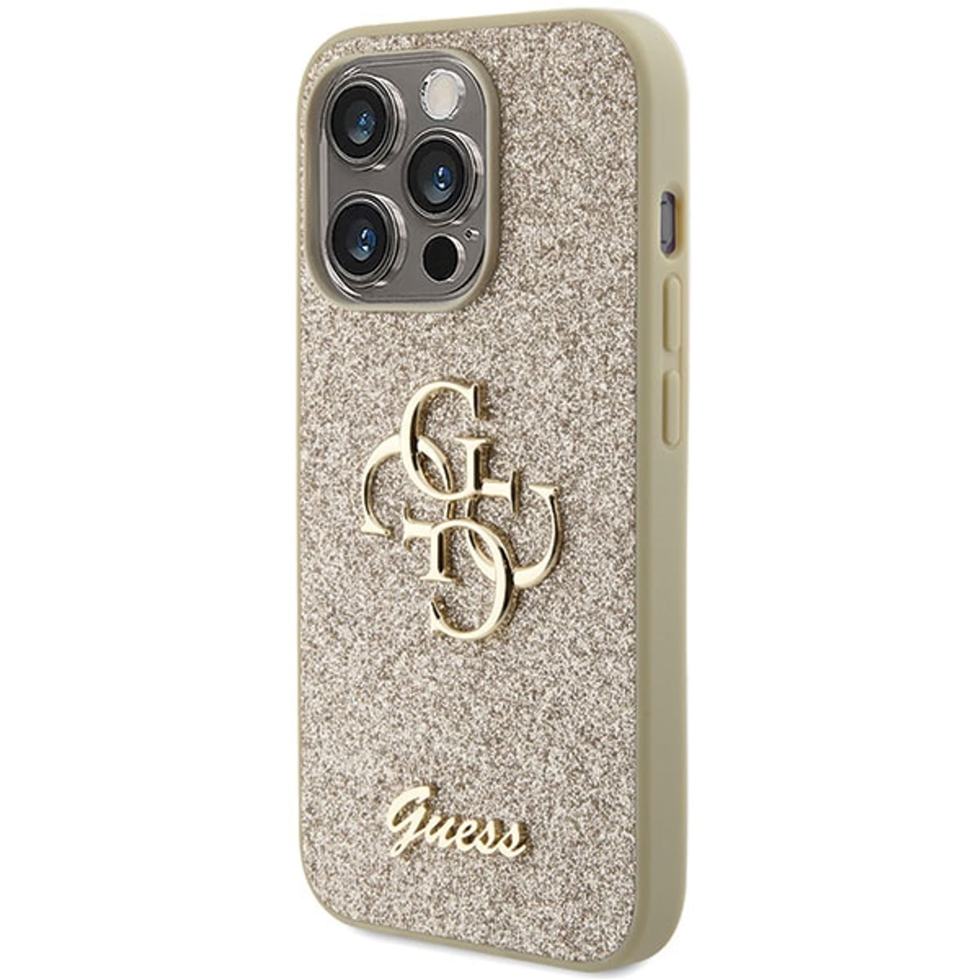 

Guess GUHCP15XHG4SGD iPhone 15 Pro Max 6.7" złoty/gold hardcase Glitter Script Big 4G