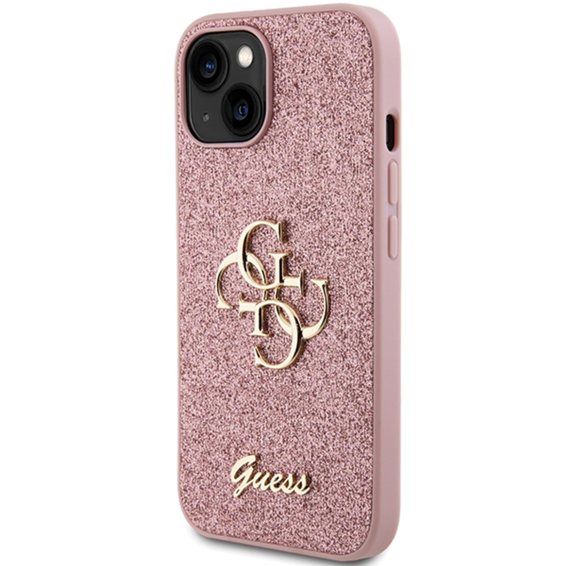 

Guess GUHCP15SHG4SGP iPhone 15 6.1" różowy/pink hardcase Glitter Script Big 4G