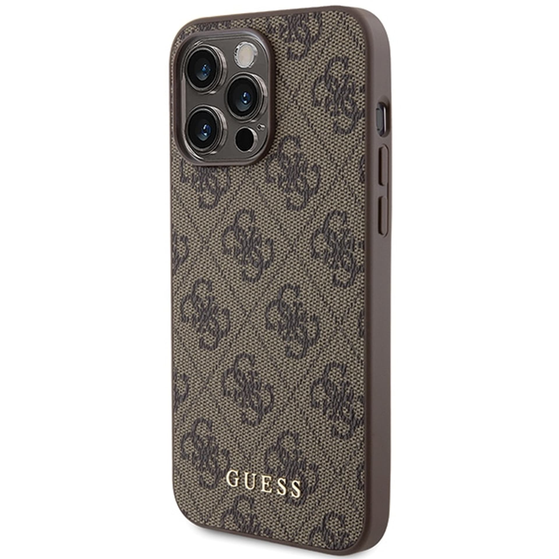 

Guess GUHCP15XG4GFBR iPhone 15 Pro Max 6.7" brązowy/brown hard case 4G Metal Gold Logo