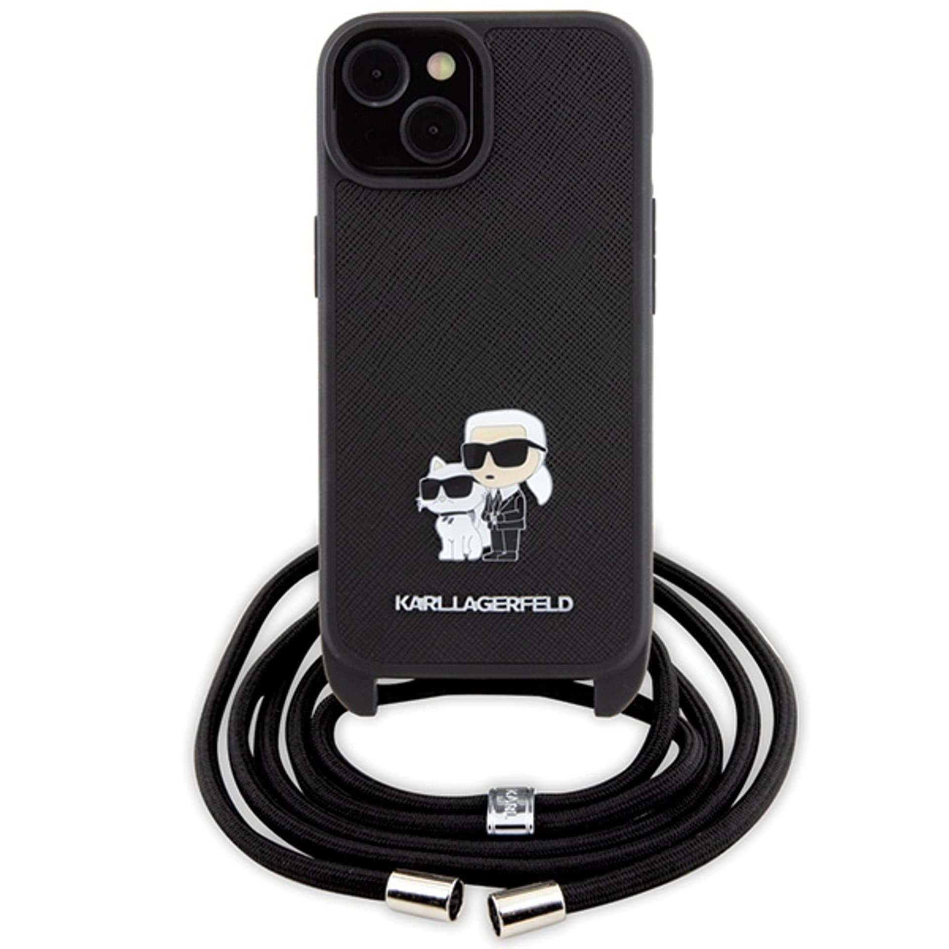 

Karl Lagerfeld KLHCP15MSAKCPSK iPhone 15 Plus 6.7" hardcase czarny/black Crossbody Saffiano Metal Pin Karl & Choupette