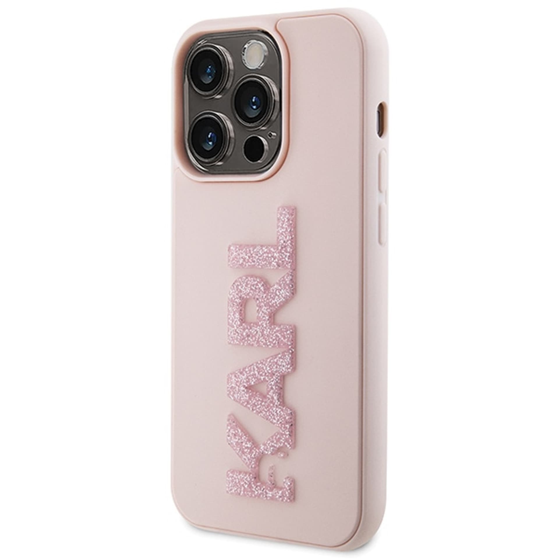 

Karl Lagerfeld KLHCP15X3DMBKCP iPhone 15 Pro Max 6.7" różowy/pink hardcase 3D Rubber Glitter Logo