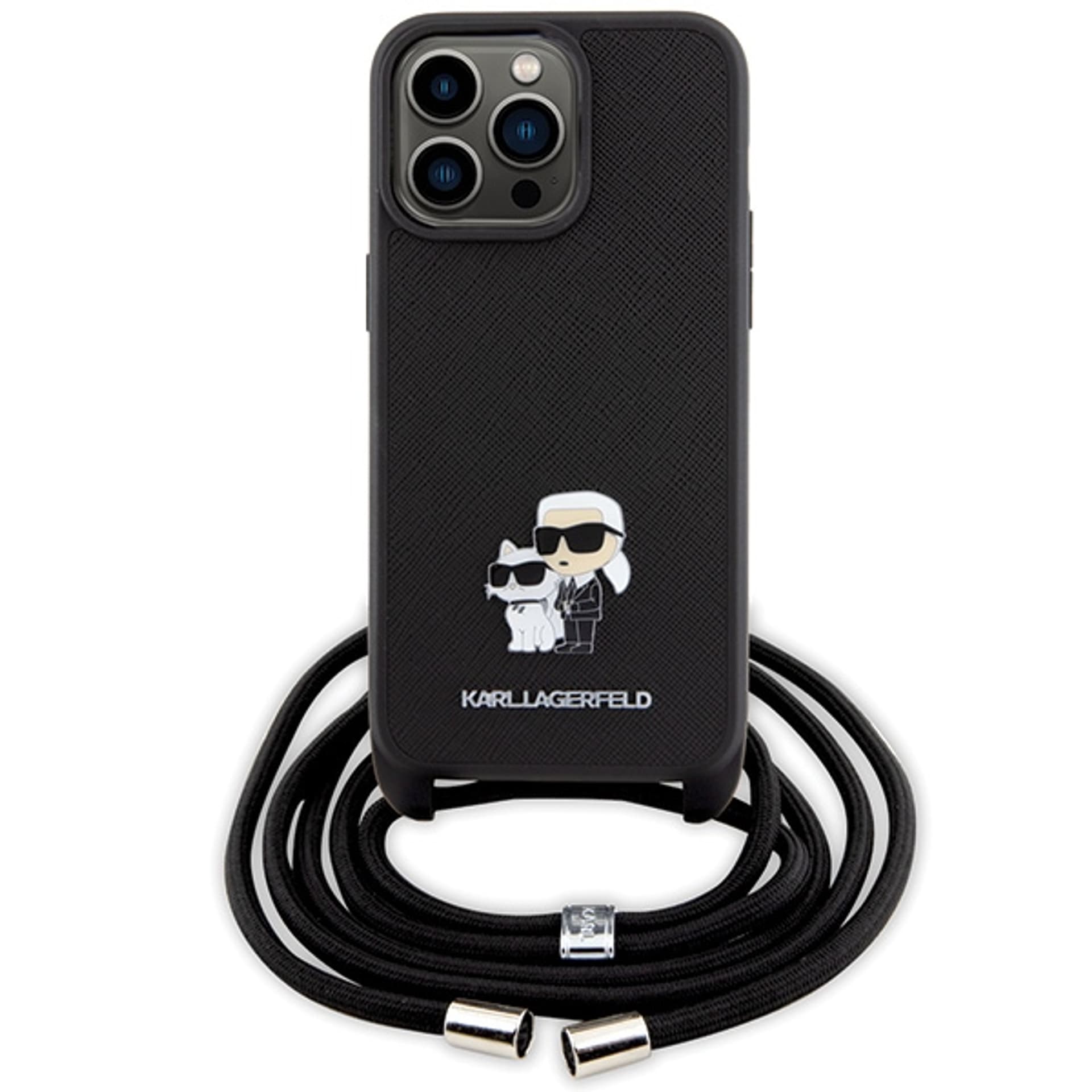 

Karl Lagerfeld KLHCP15XSAKCPSK iPhone 15 Pro Max 6.7" hardcase czarny/black Crossbody Saffiano Metal Pin Karl & Choupette