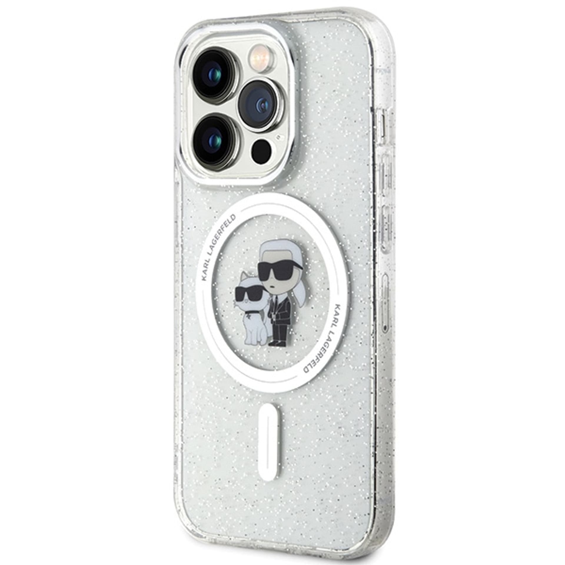 

Karl Lagerfeld KLHMP15LHGKCNOT iPhone 15 Pro 6.1" transparent hardcase Karl&Choupette Glitter MagSafe