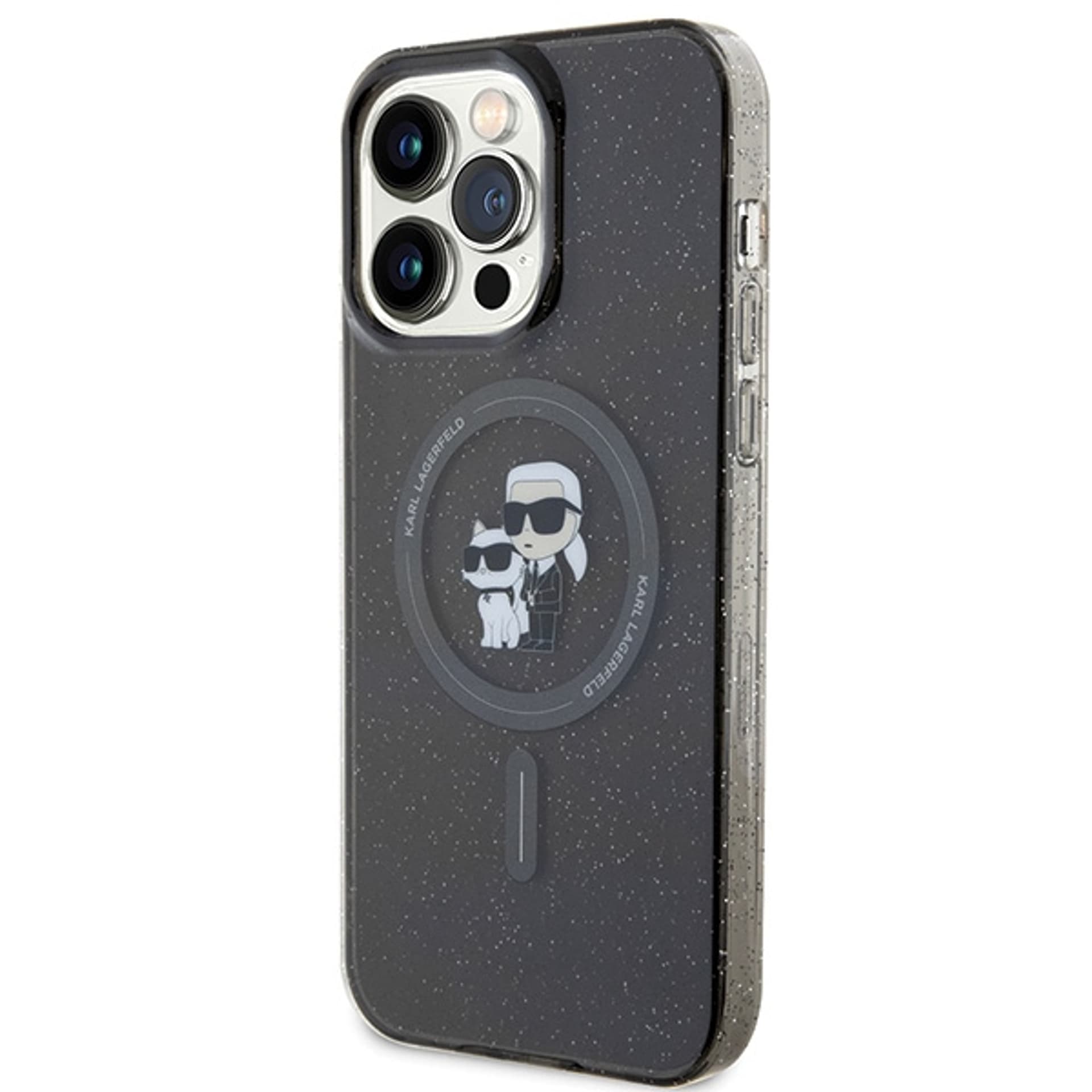 

Karl Lagerfeld KLHMP15XHGKCNOK iPhone 15 Pro Max 6.7" czarny/black hardcase Karl&Choupette Glitter MagSafe