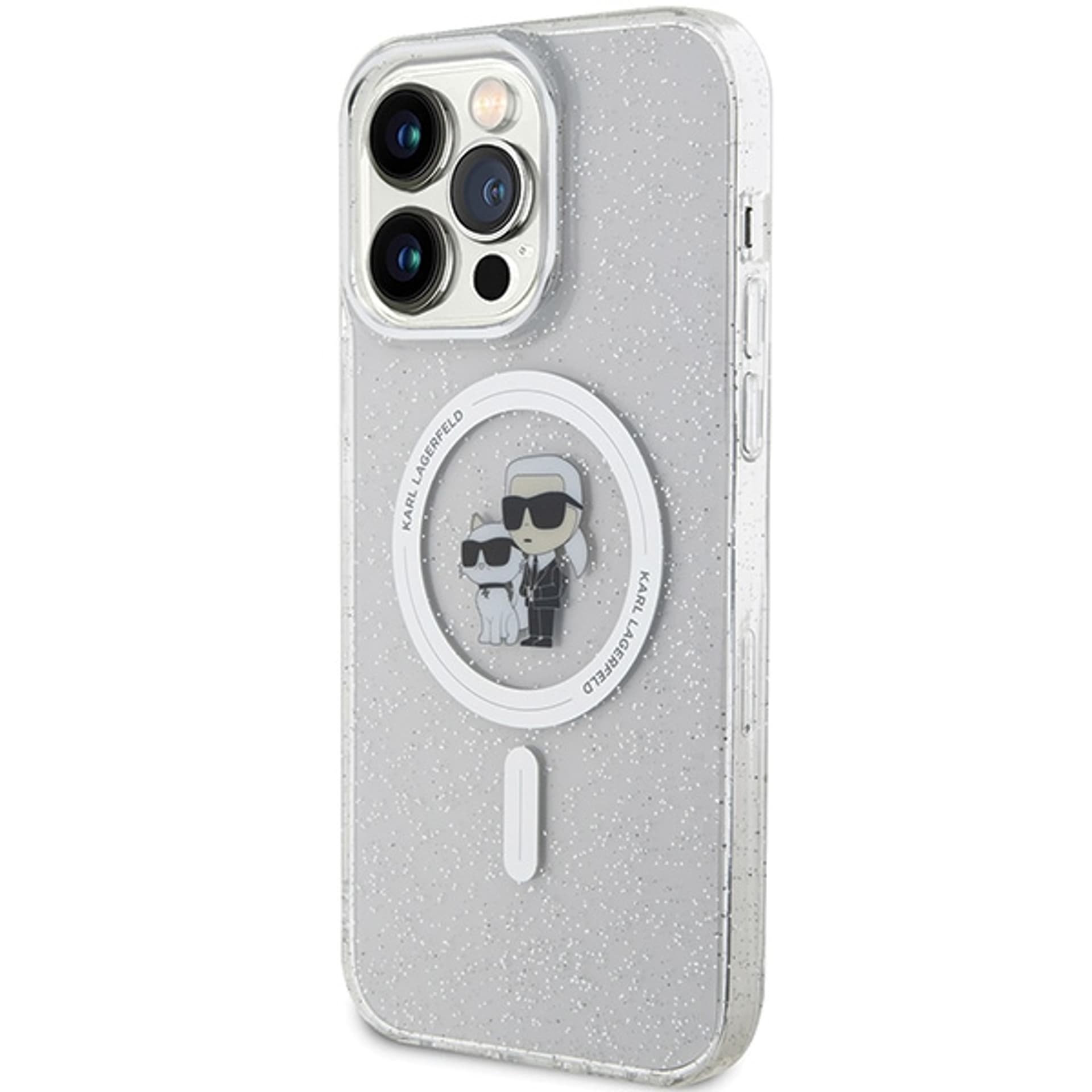 

Karl Lagerfeld KLHMP15XHGKCNOT iPhone 15 Pro Max 6.7" transparent hardcase Karl&Choupette Glitter MagSafe