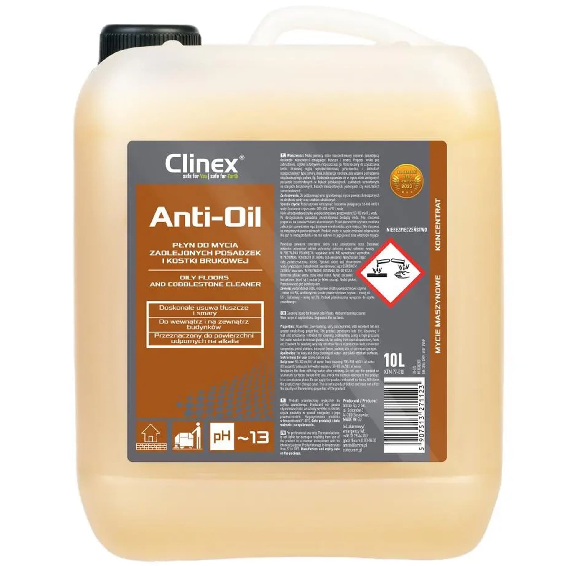 

Płyn do zmywania plam oleju z kostki brukowej betonu CLINEX Anti-Oil 10L