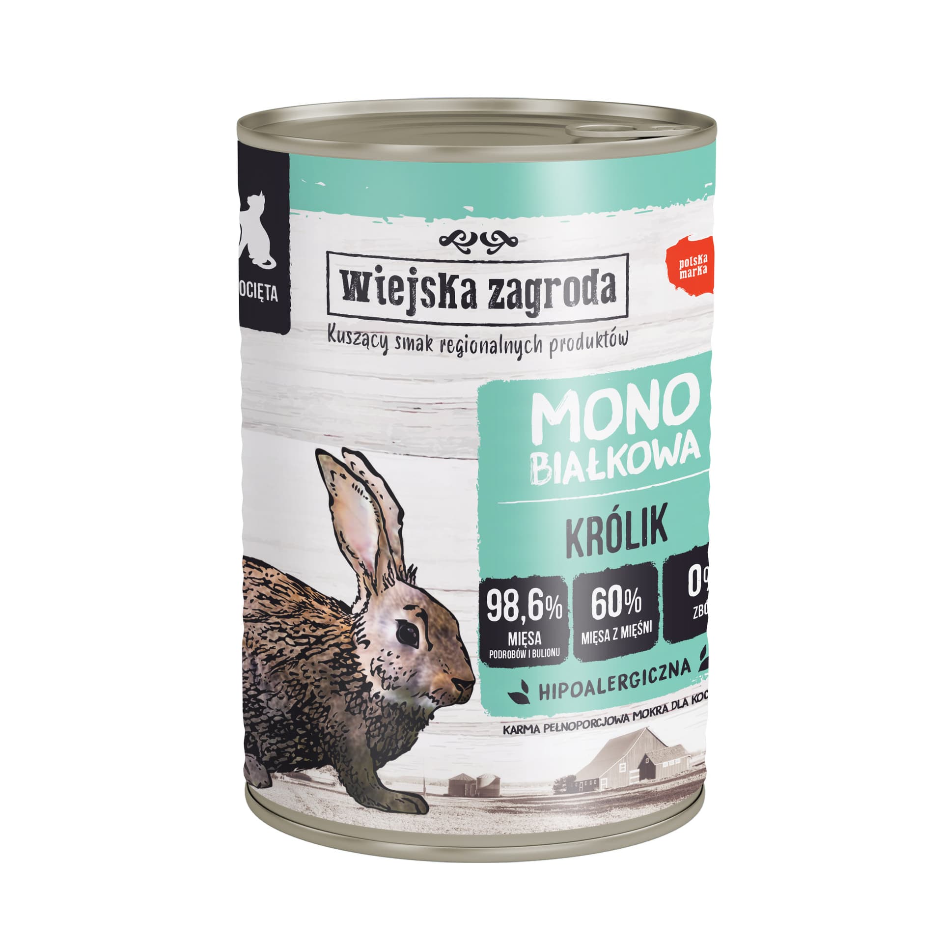

WIEJSKA ZAGRODA Karma mokra monobiałkowa dla kociąt królik 400g