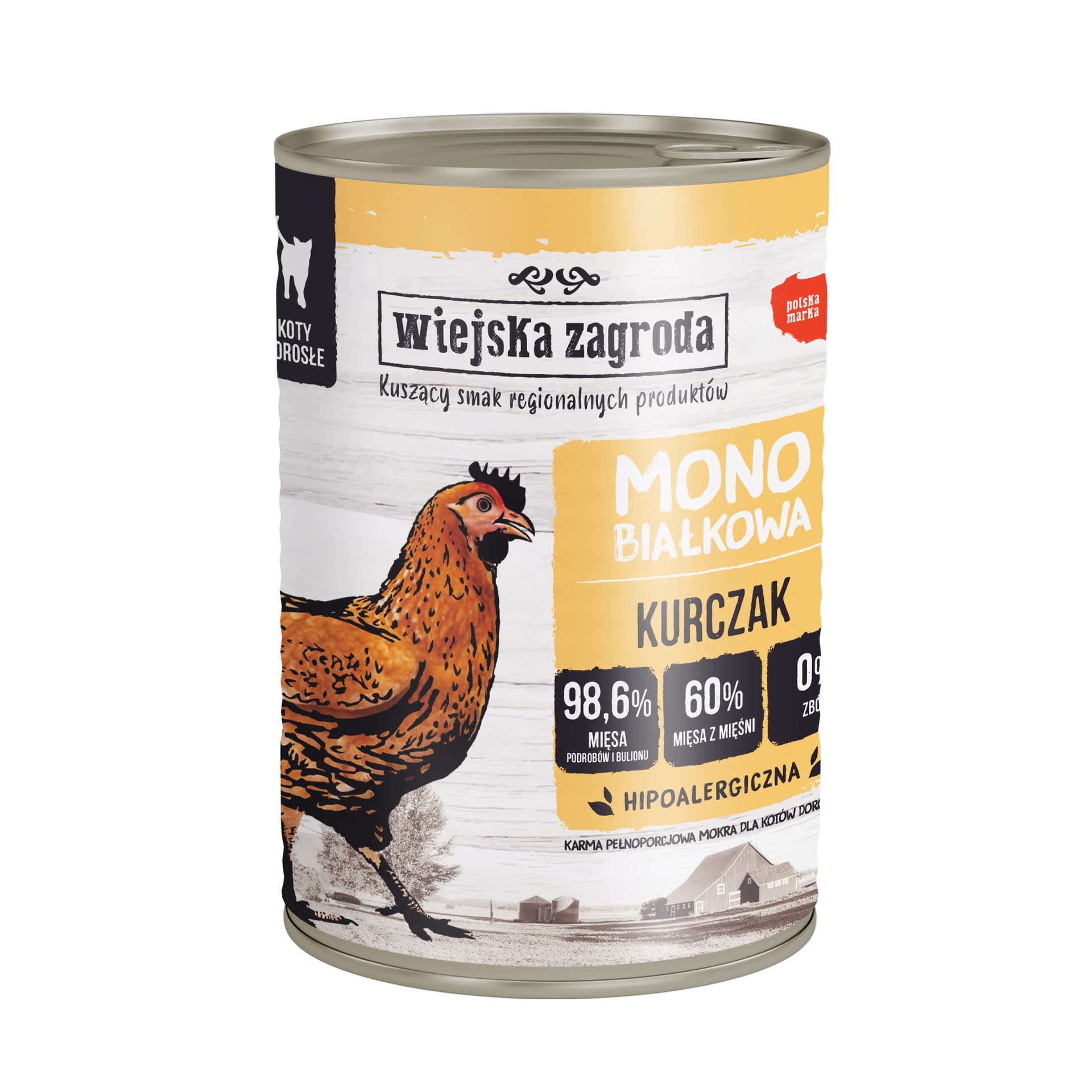

WIEJSKA ZAGRODA Karma mokra monobiałkowa dla kota kurczak 400g