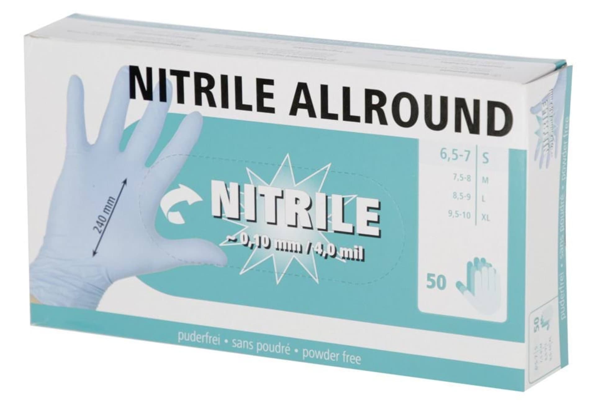 

KERBL Rękawice nitrylowe Nitrile Allround, XL, niebieskie 50 sztuk [09-3183]