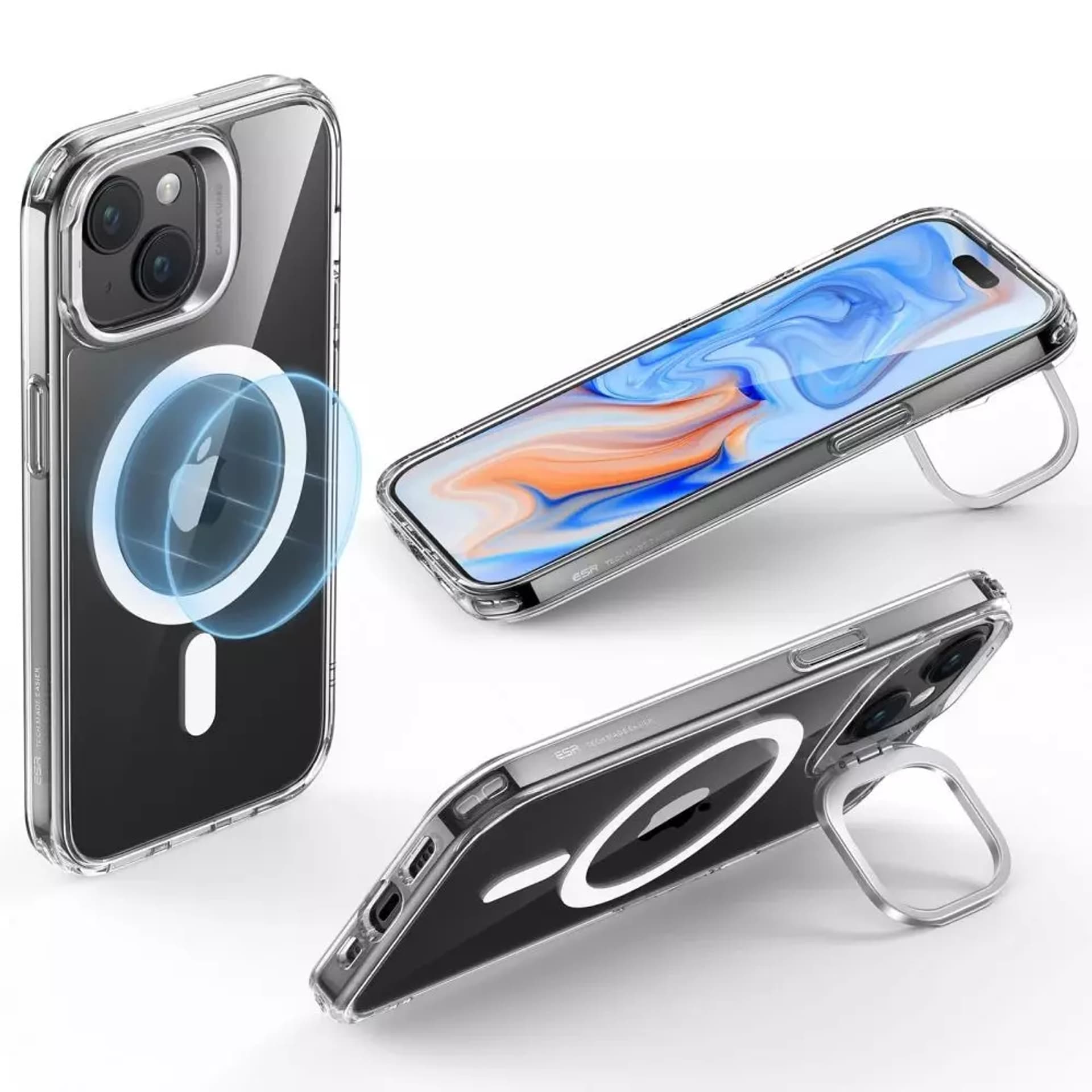

Etui ESR Classic Kickstand Halolock Magsafe do Apple iPhone 15 Plus Clear