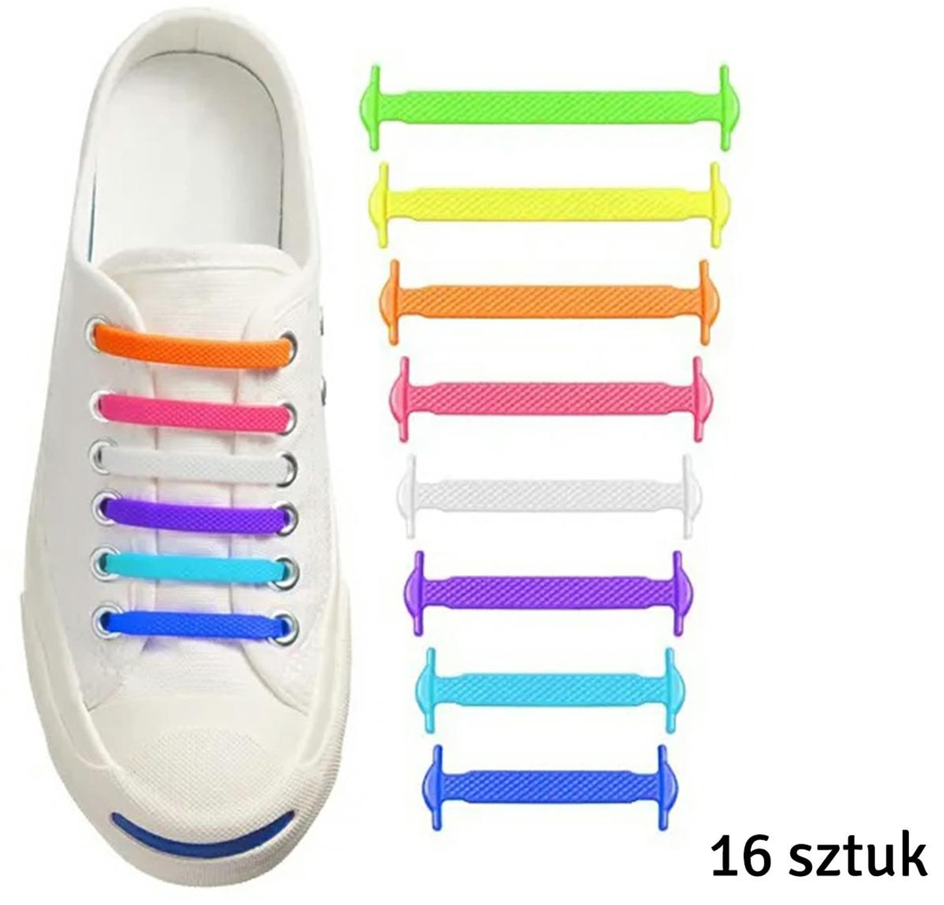 

DA10B Sznurowadła silikonowe bez wiązania rainbow