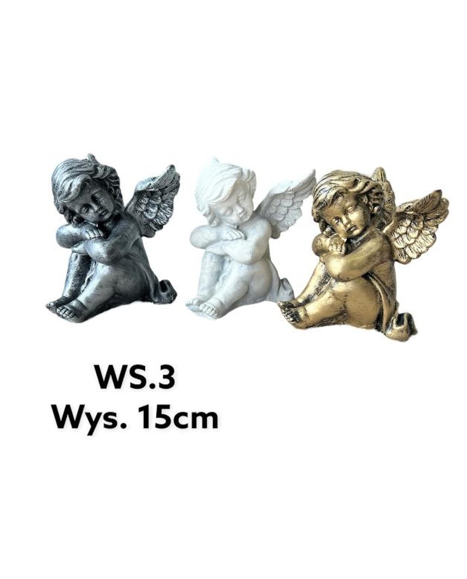 

Figura Anioł siedzący 13x13x15cm złoty
