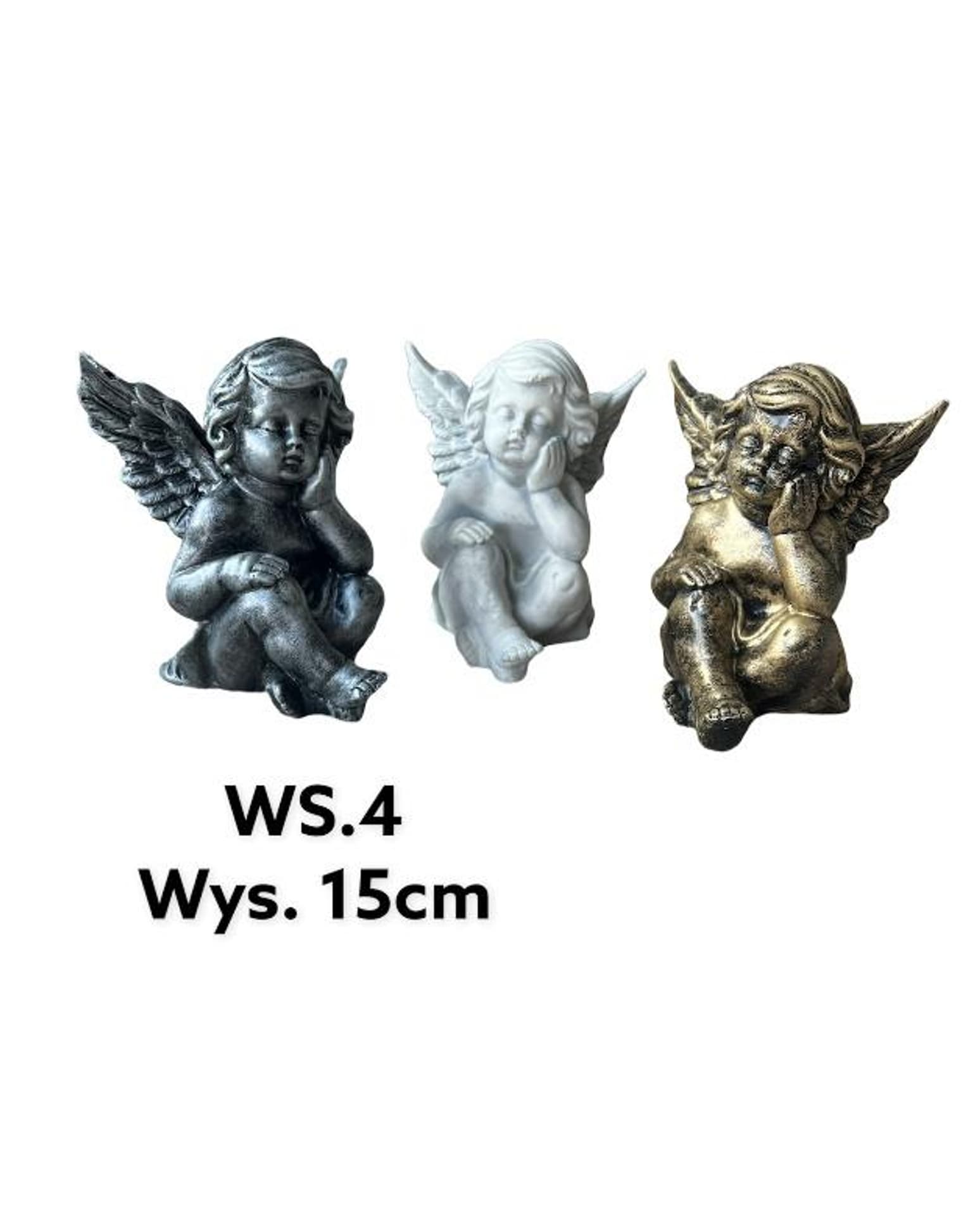 

Figura Anioł siedzący 12x13x16cm srebrny