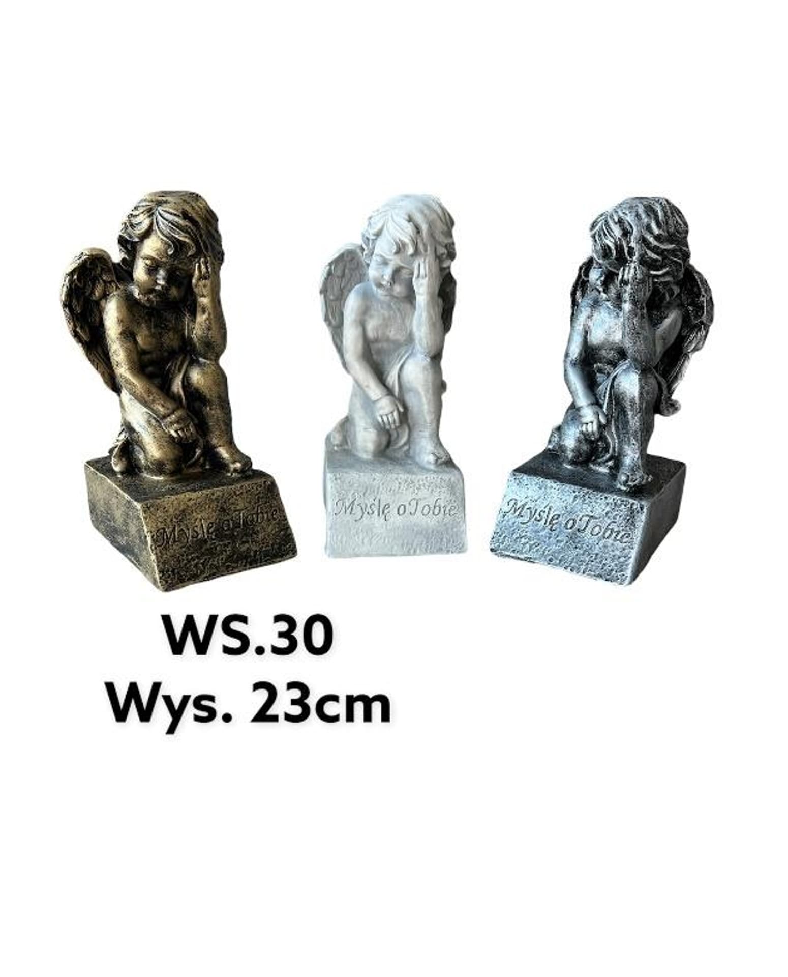 

Figurka Anioł siedzący 10x12x20cm SPOCZYWAJ W POKOJU srebrny
